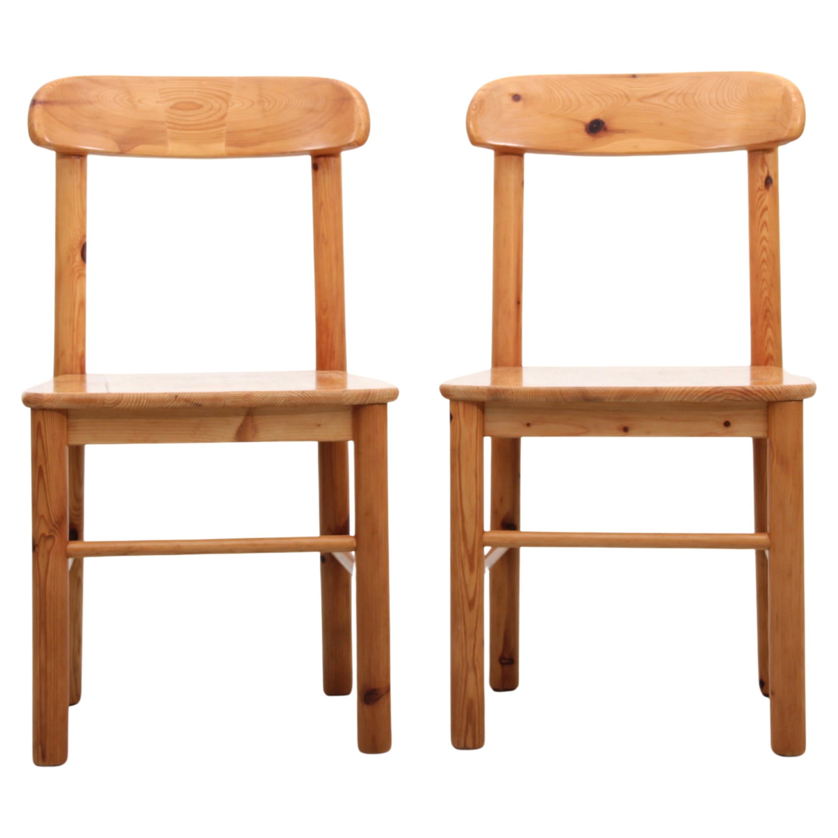 Mid-Century modern scandinavian pair of chairs in pine by Rainer Daumiller