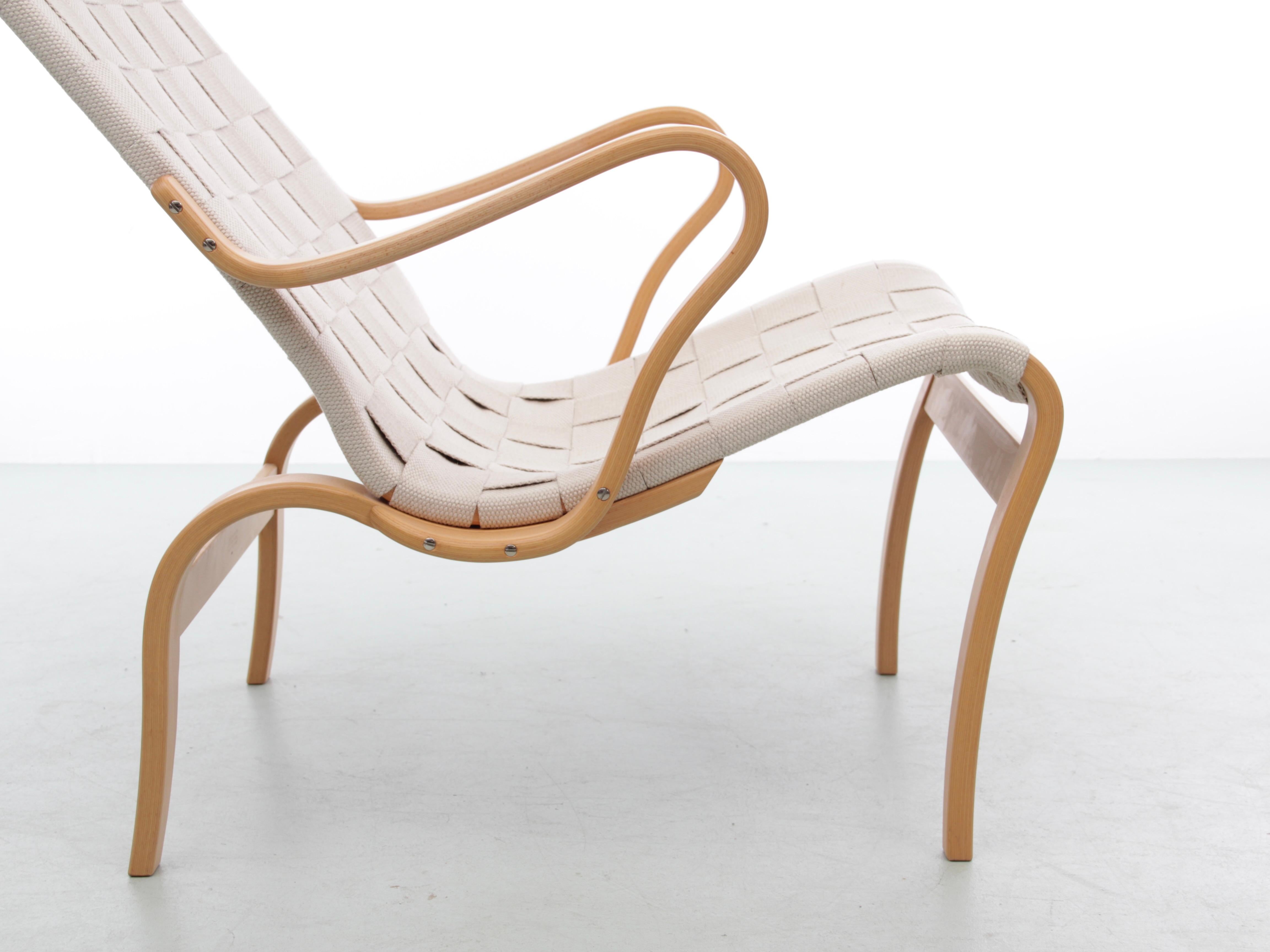 Beech Mid-Century Modern Scandinavian Pair of Lounge Chair 