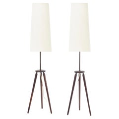 Paar skandinavische Mid-Century-Modern-Tischlampen aus Palisanderholz