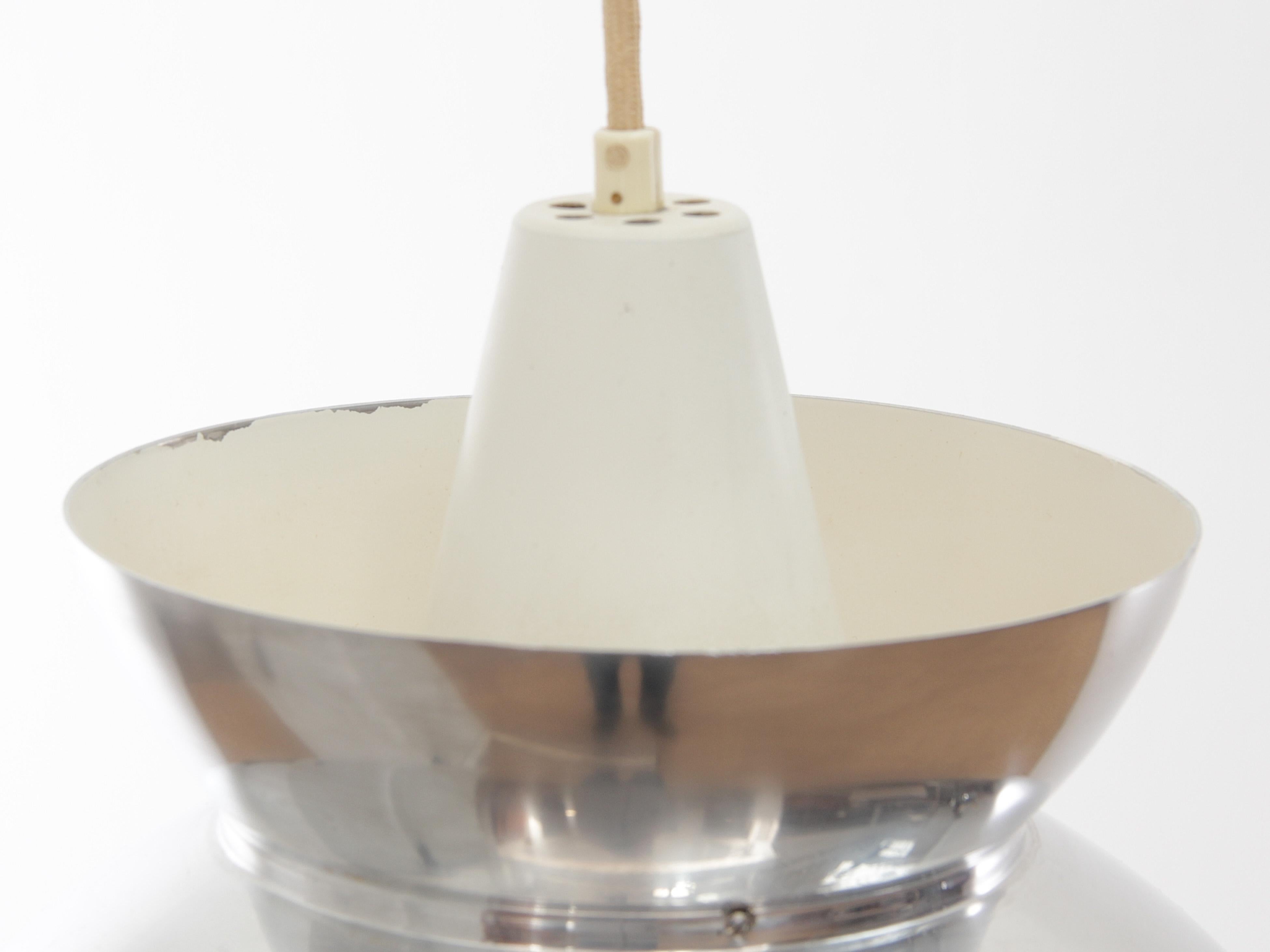 Scandinavian Modern Mid-Century Modern Scandinavian Pendant Lamp Doo-Wop Chrome by Louis Poulsen For Sale