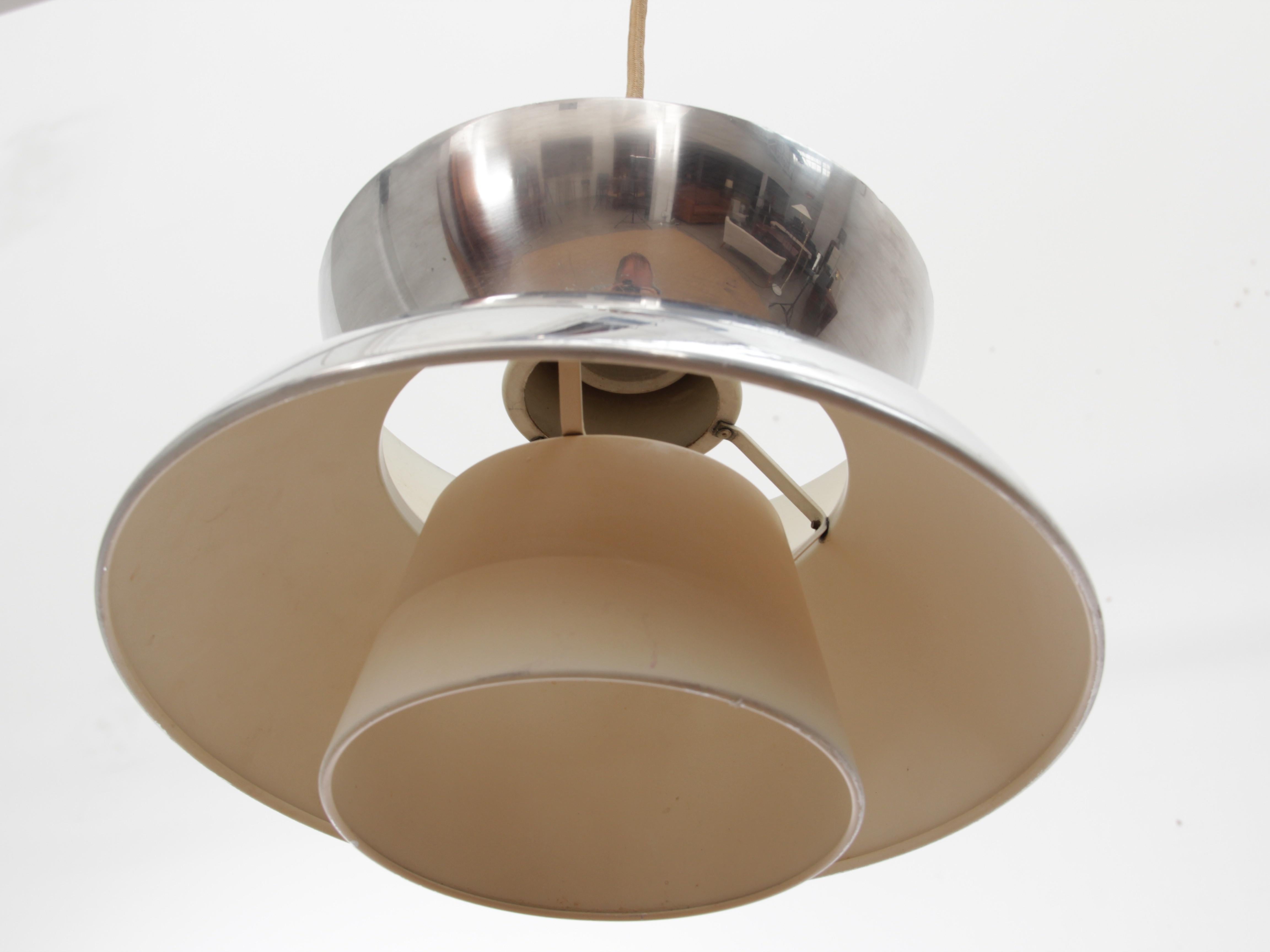 Mid-20th Century Mid-Century Modern Scandinavian Pendant Lamp Doo-Wop Chrome by Louis Poulsen For Sale