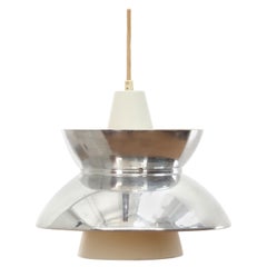 Retro Mid-Century Modern Scandinavian Pendant Lamp Doo-Wop Chrome by Louis Poulsen