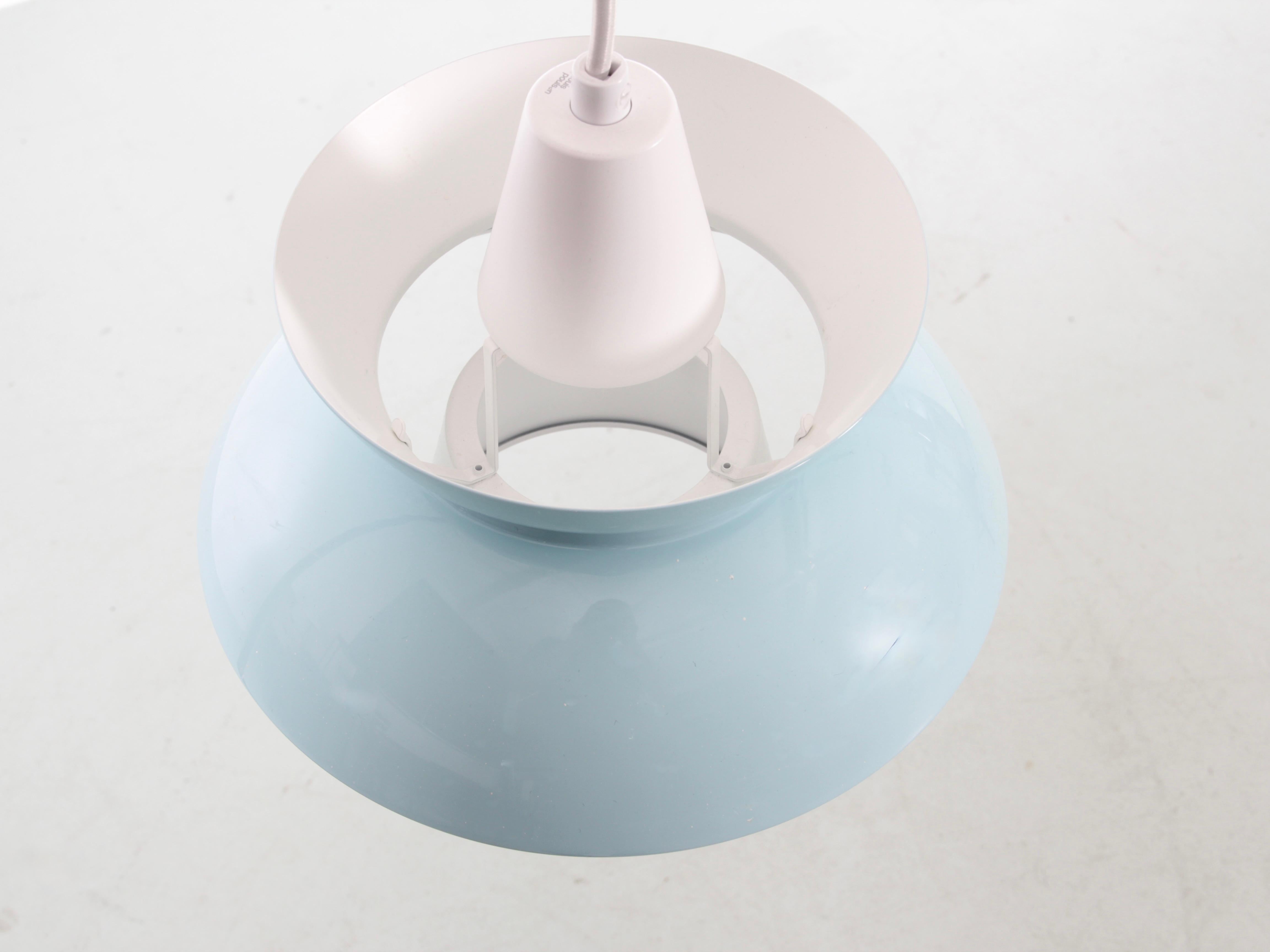Mid-Century Modern Scandinavian pendant lamp Doo-Wop light blue by Louis Poulsen. Edition from 2010. This color is not produced anymore.