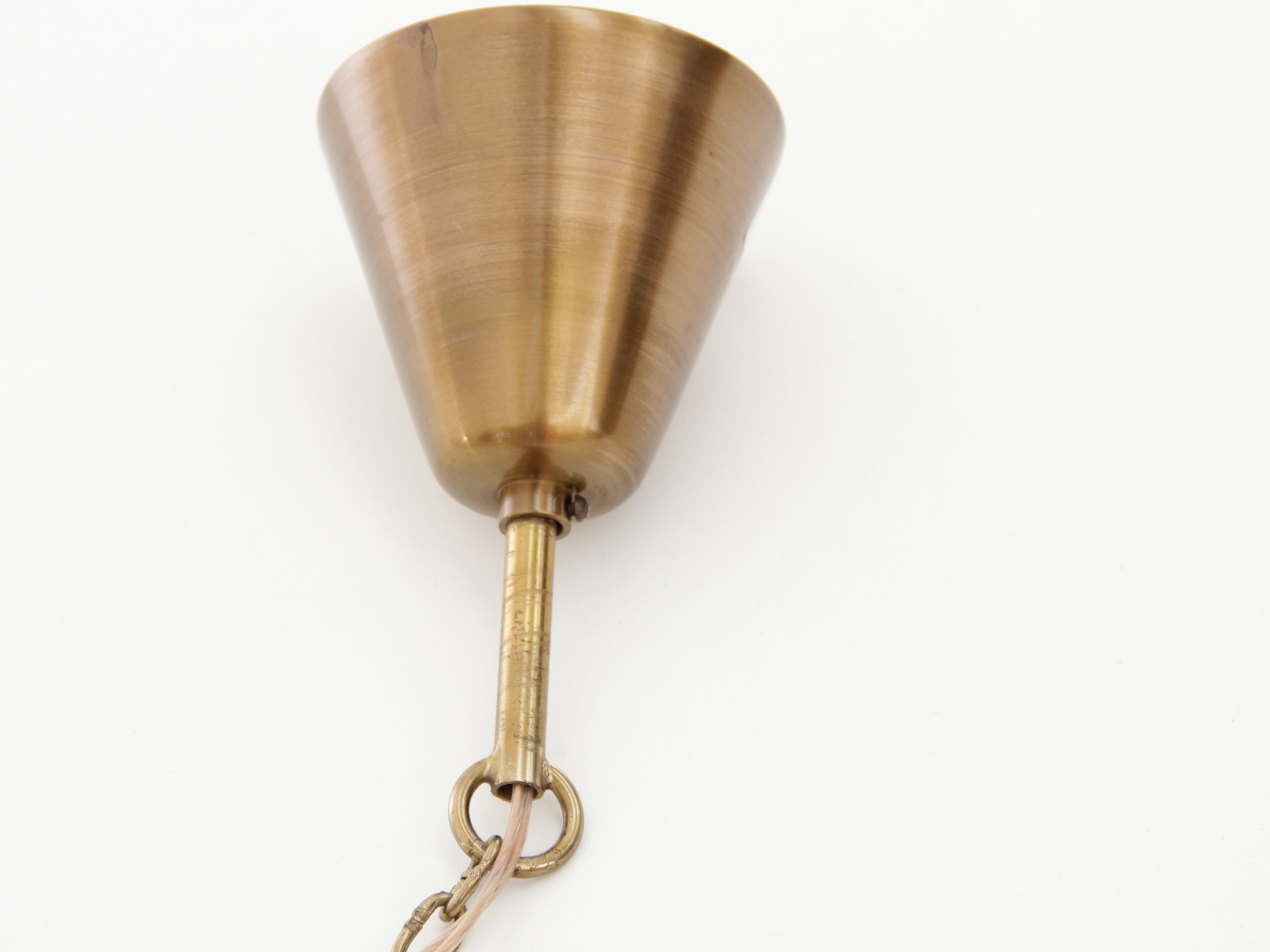 Brass Mid-Century Modern Scandinavian Pendant Lamp in Cristal For Sale