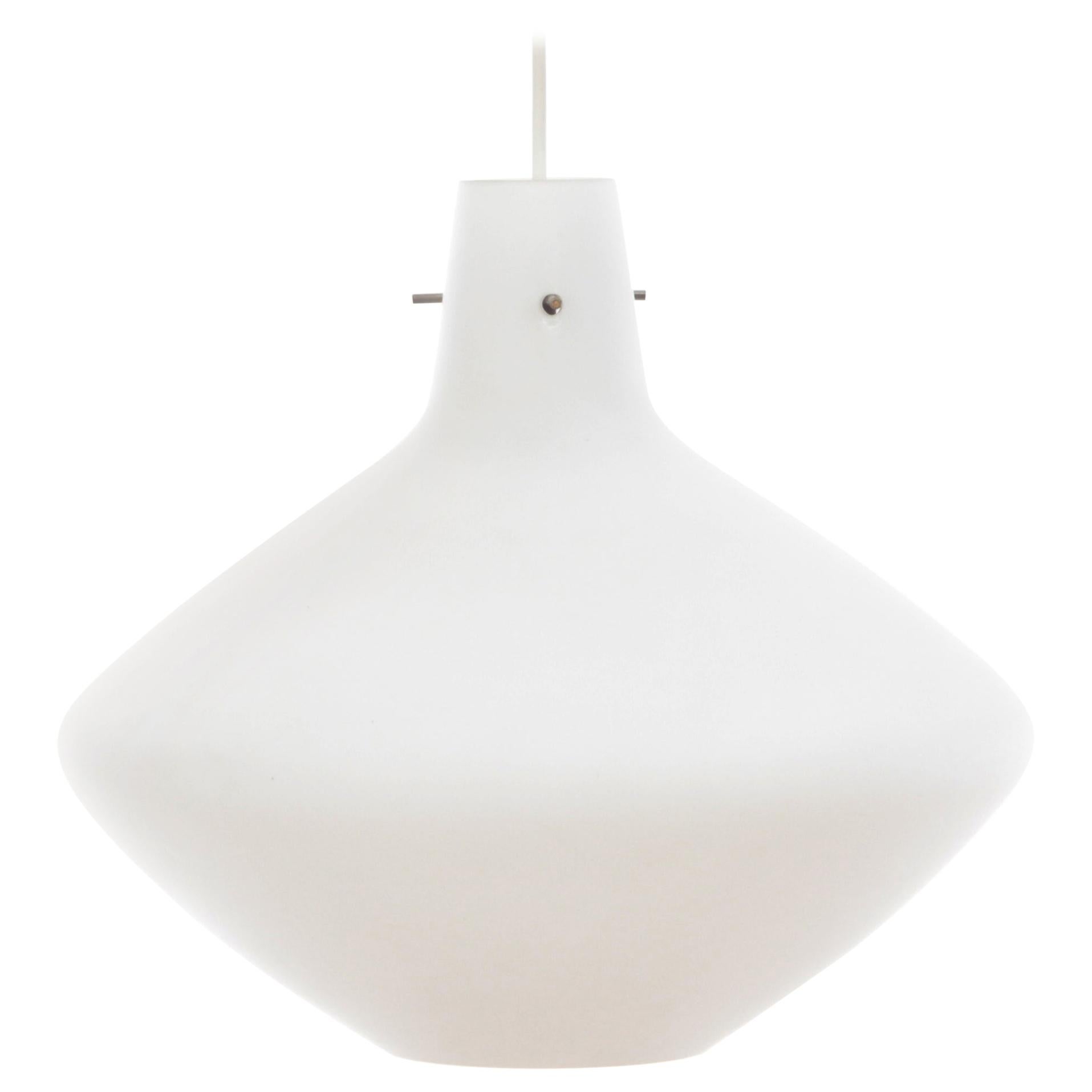 Mid-Century Modern Scandinavian Pendant Lamp in Opal Glass