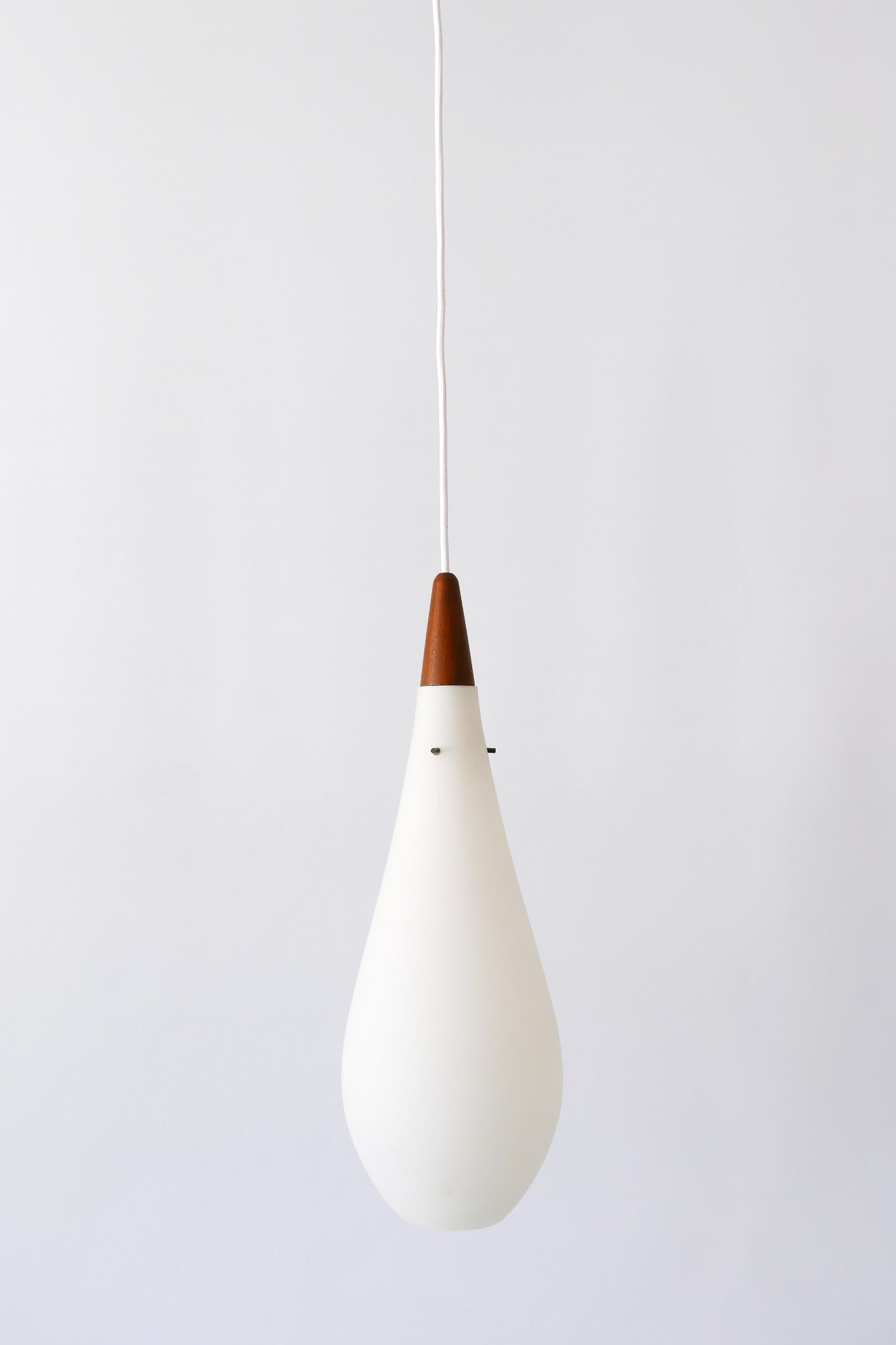 Opaline Glass Mid-Century Modern Scandinavian Pendant Lamp or Hanging Light, 1960s