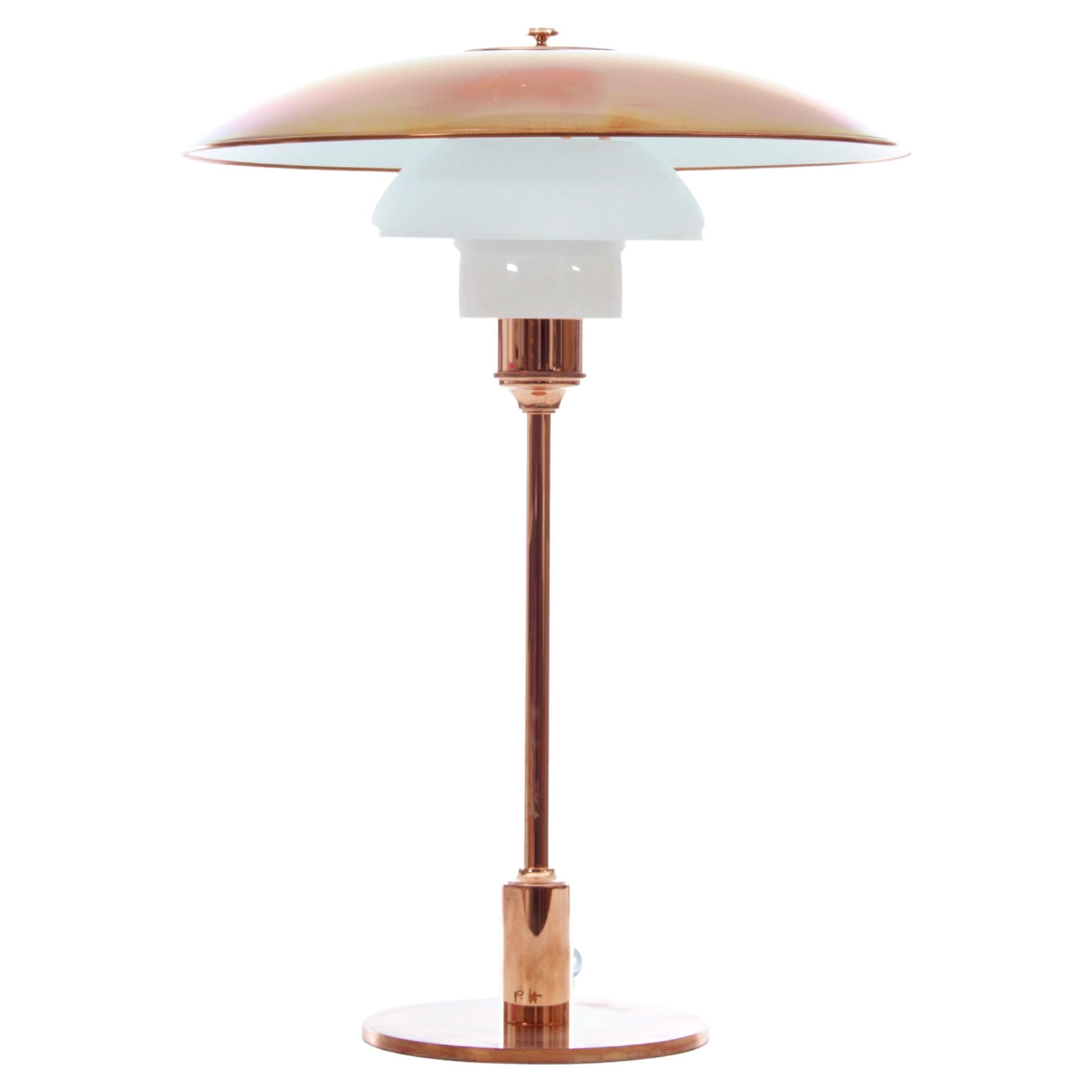 Mid Century Modern Scandinavian PH 3½-2½ Copper Table Lamp, Limited Edition  For Sale at 1stDibs