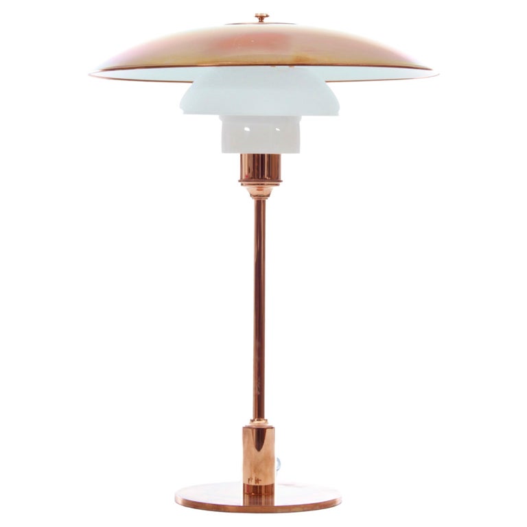 Mid Century Modern Scandinavian PH 3½-2½ Copper Table Lamp, Limited Edition  For Sale at 1stDibs