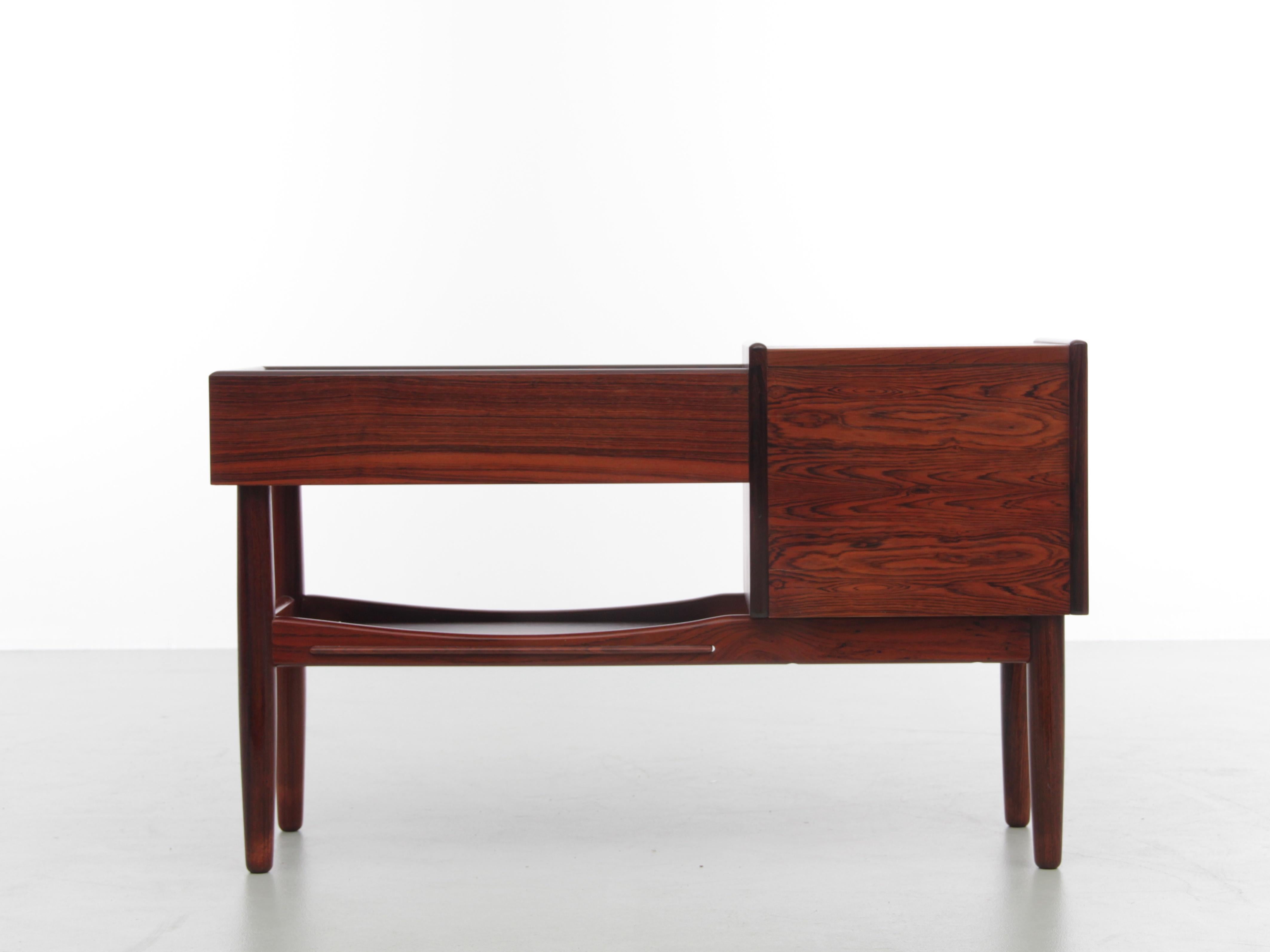 Mid-Century Modern Scandinavian Planter Table by Arne Wahl Iversen in Rosewood In Good Condition In Courbevoie, FR