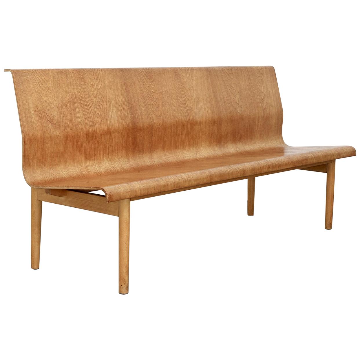 Mid-Century Modern Scandinavian Plywood Bench in Style of Erik Gunnar Asplund