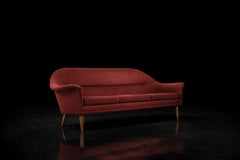 Mid-Century Modern Scandinavian Red 3-Seater Sofa from Bröderna Anderssons