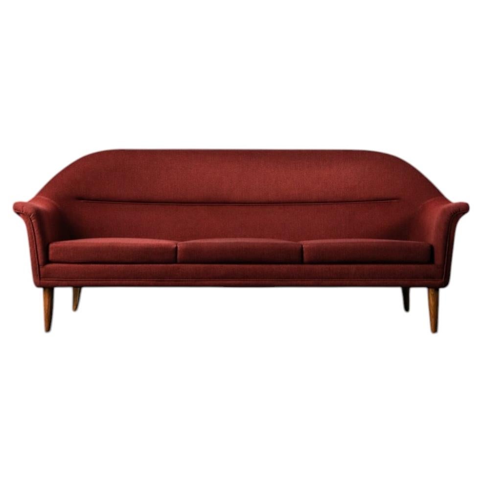 Mid-Century Modern Scandinavian Red 3-Seater Sofa from Bröderna Anderssons For Sale