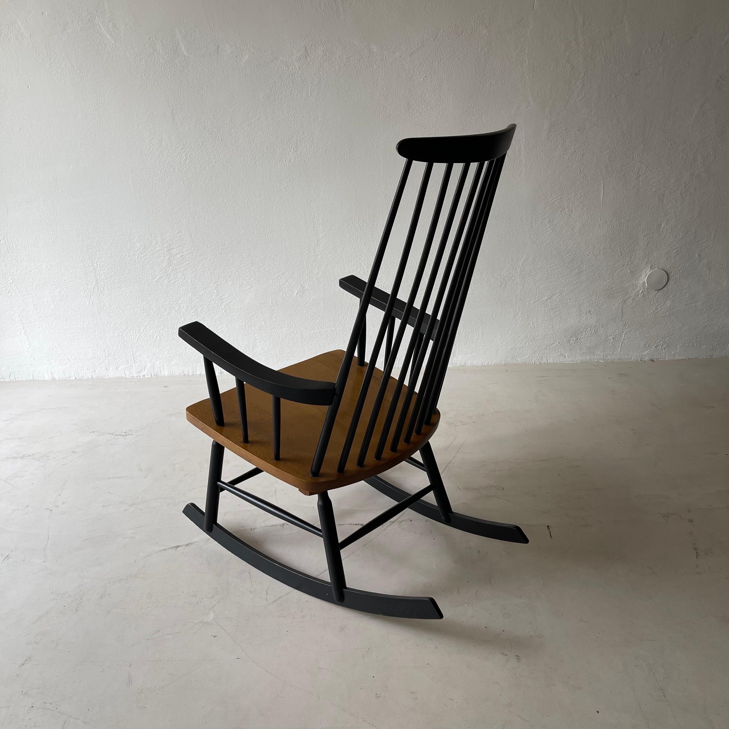Wood Mid-Century Modern Scandinavian Rocking Chair 1950s