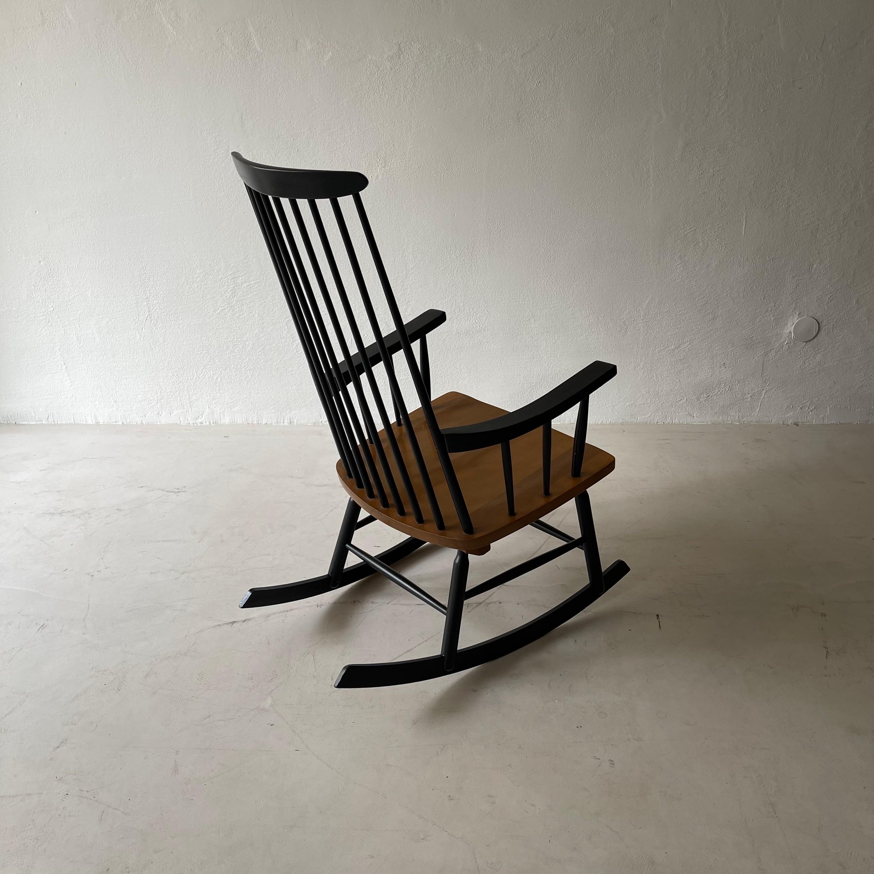 Mid-Century Modern Scandinavian Rocking Chair 1950s 3