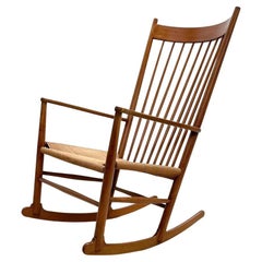 Used Mid-Century Modern Scandinavian Rocking Chair Model J16 by Hans Wegner, 1960s