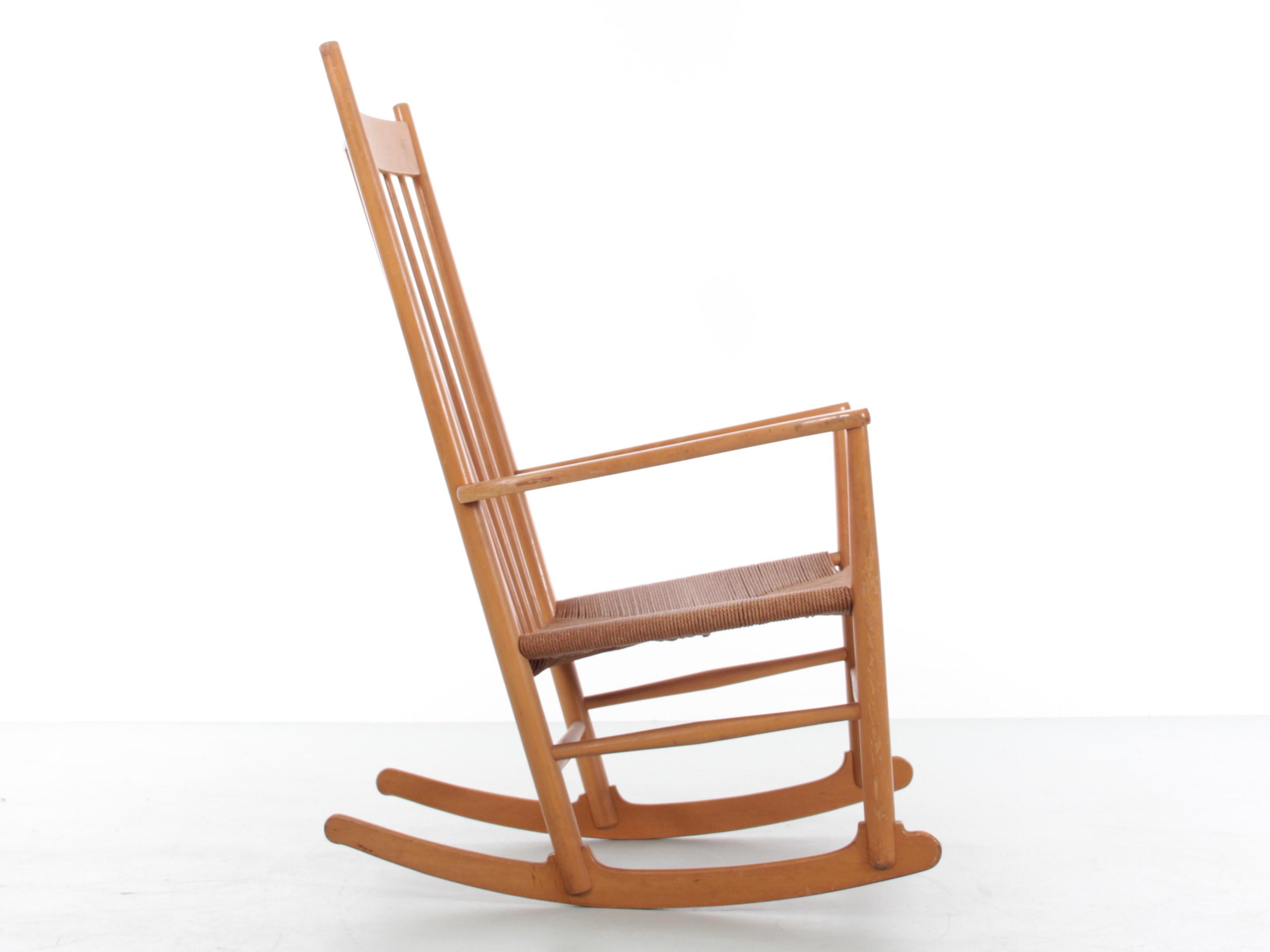 Scandinavian Modern Mid-Century Modern Scandinavian Rocking Chair Model J16 by Hans Wegner for FDB