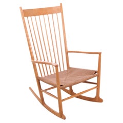 Mid-Century Modern Scandinavian Rocking Chair Model J16 by Hans Wegner for FDB