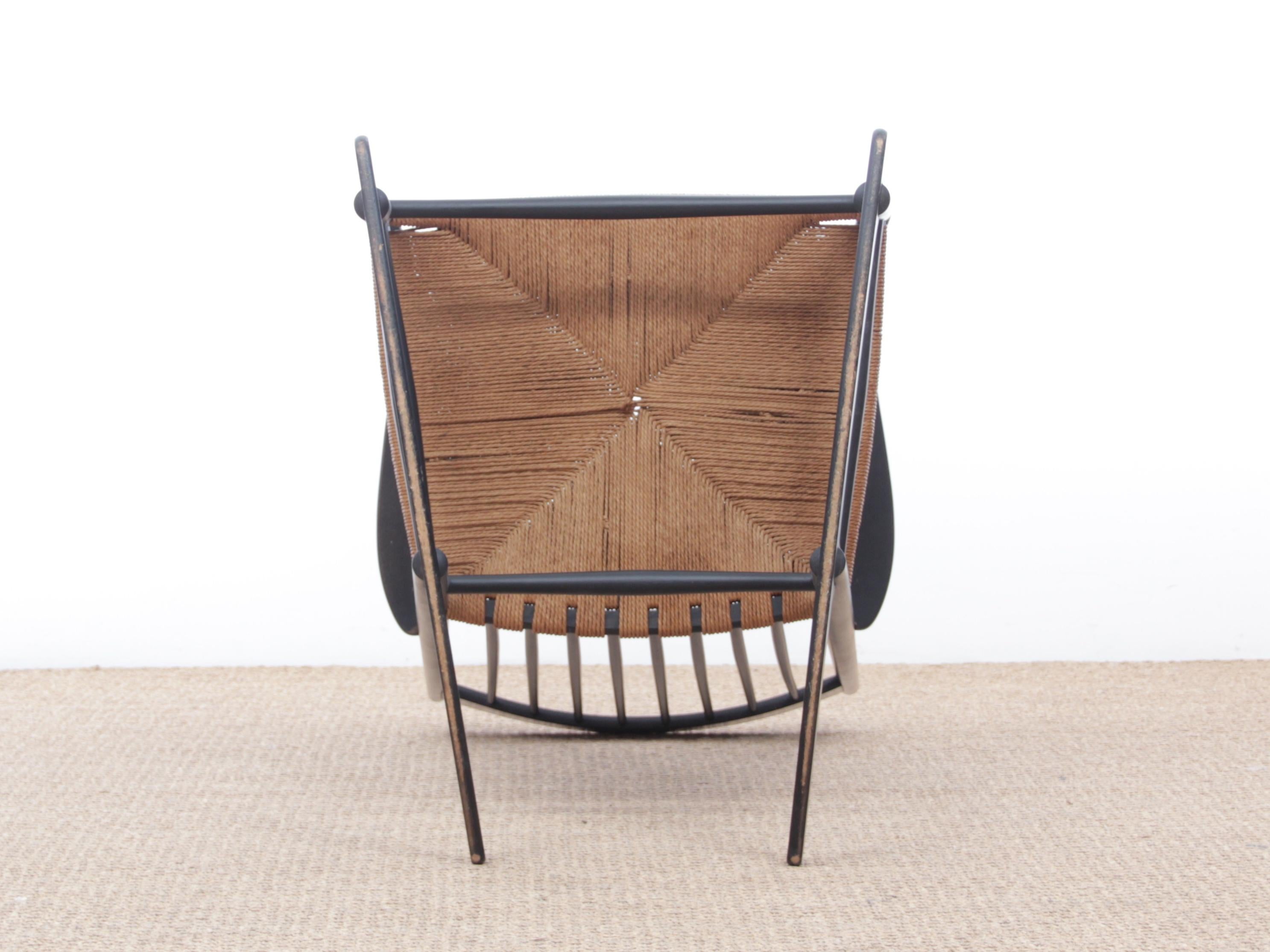 Mid-Century Modern Scandinavian Rocking Chair Model J16 by Hans Wegner for Fred In Good Condition For Sale In Courbevoie, FR