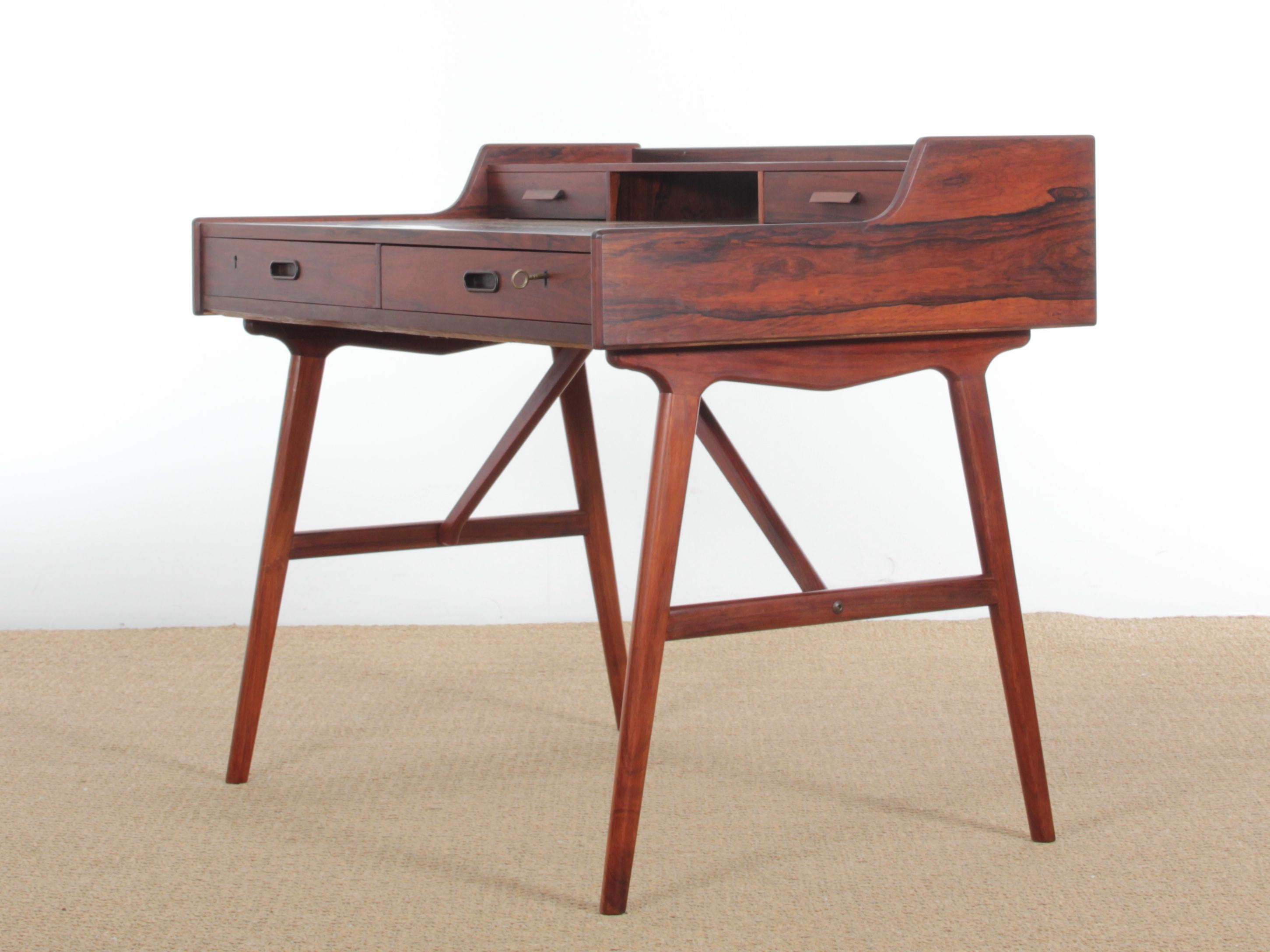 Danish Mid-Century Modern Scandinavian Rosewood Desk by Arne Wahl Iversen