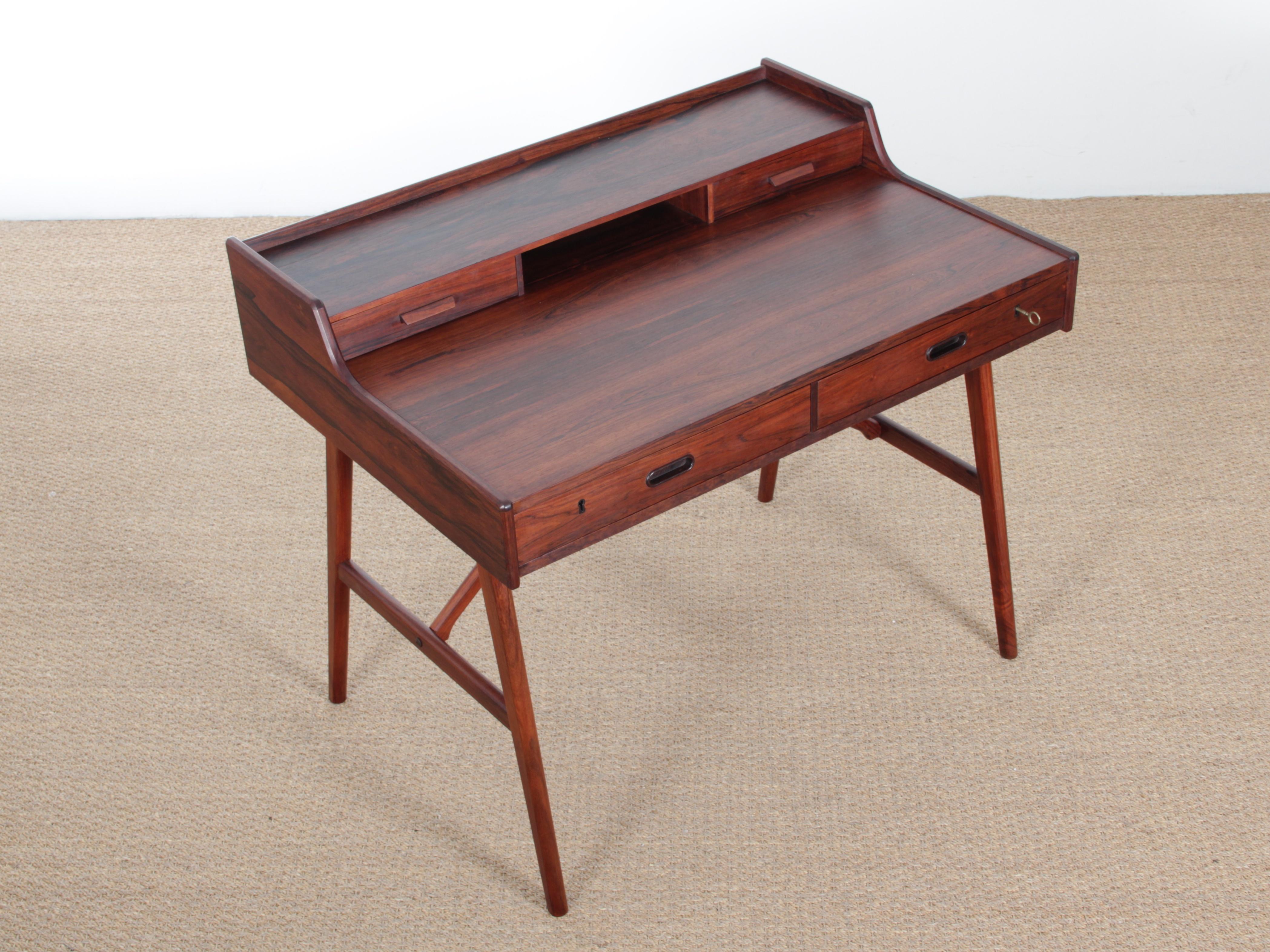 Mid-Century Modern Scandinavian Rosewood Desk by Arne Wahl Iversen 2