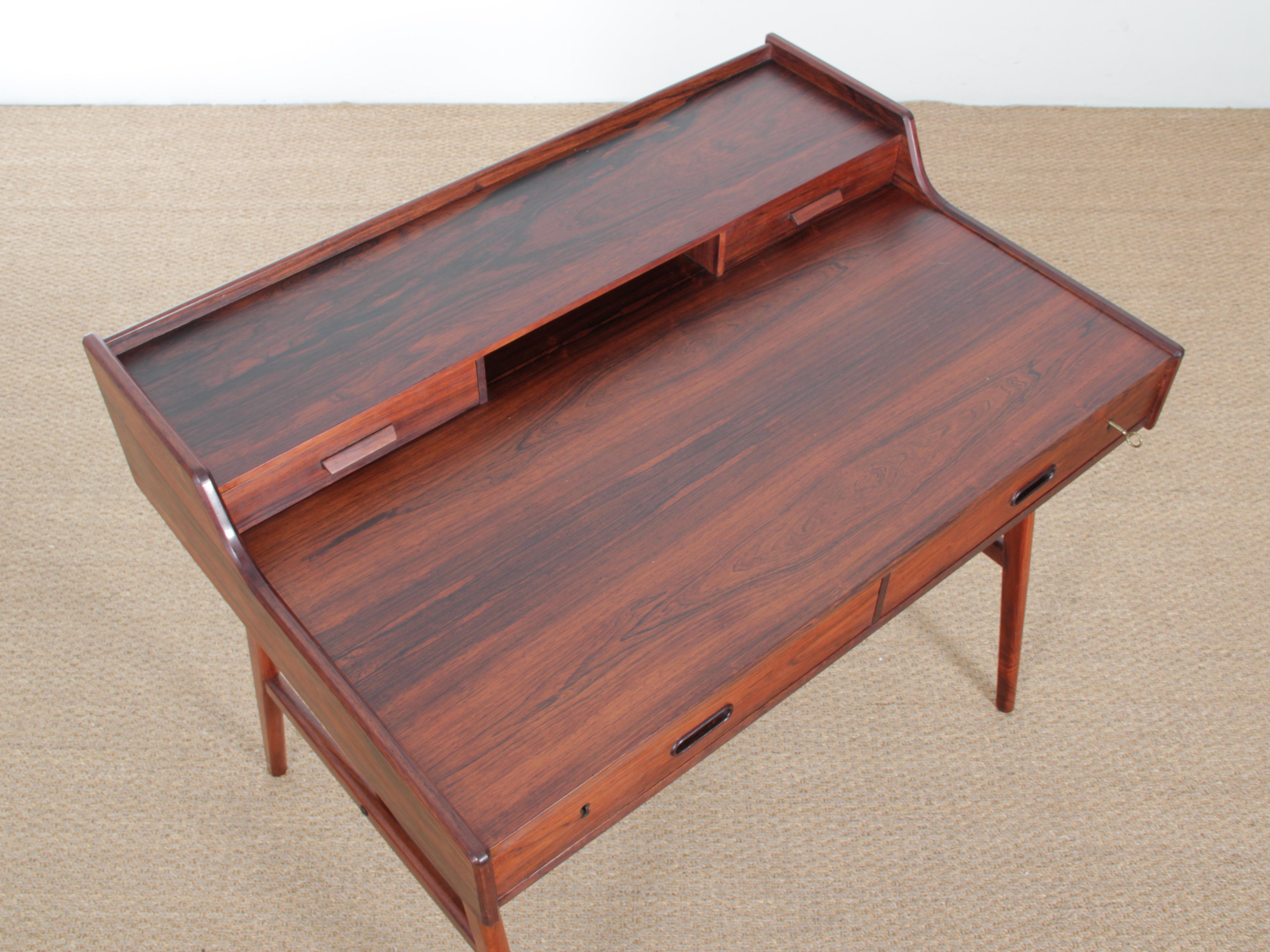 Mid-Century Modern Scandinavian Rosewood Desk by Arne Wahl Iversen 3