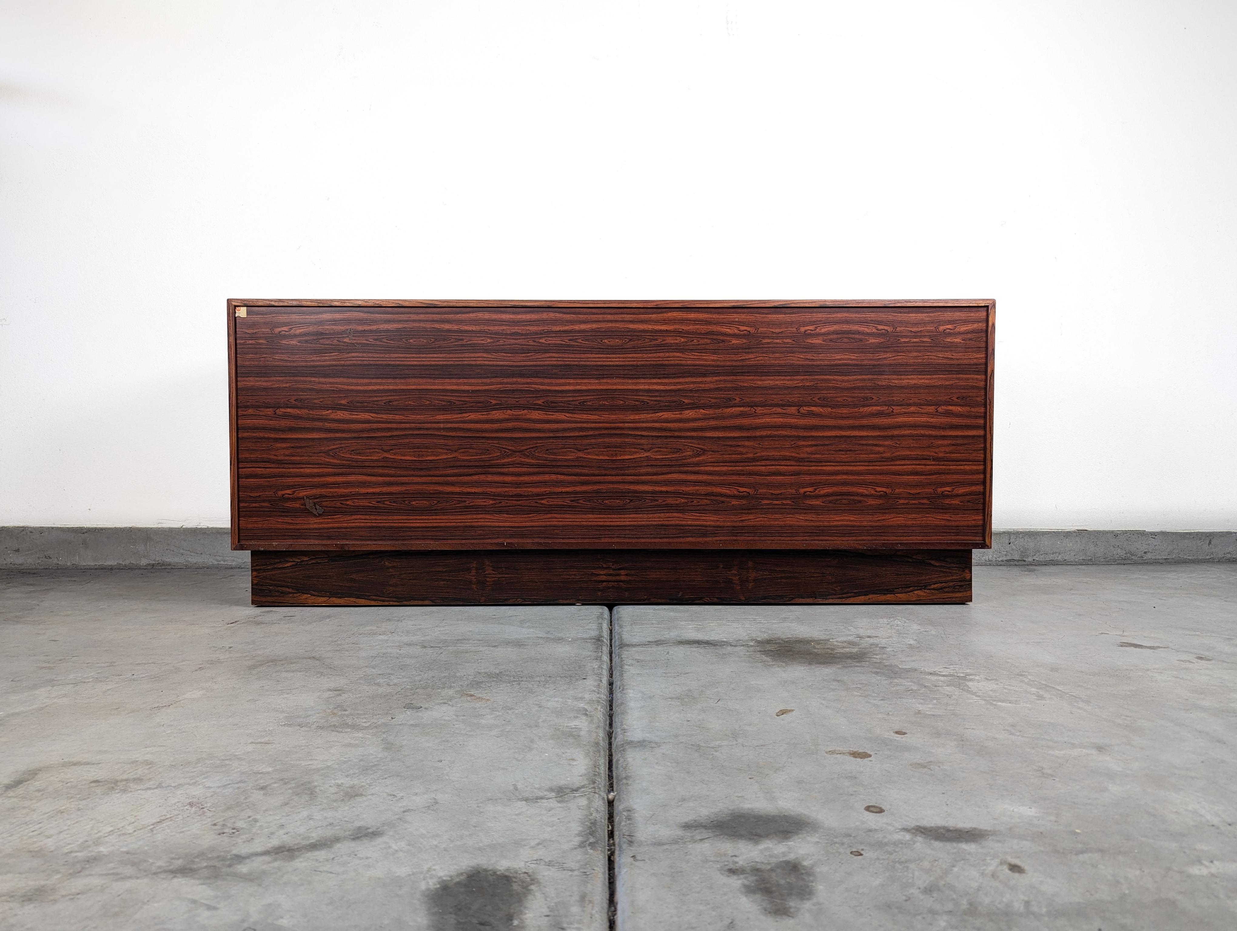 Mid Century Modern Scandinavian Rosewood Lowboy Dresser by Westnofa, c1960s In Excellent Condition In Chino Hills, CA