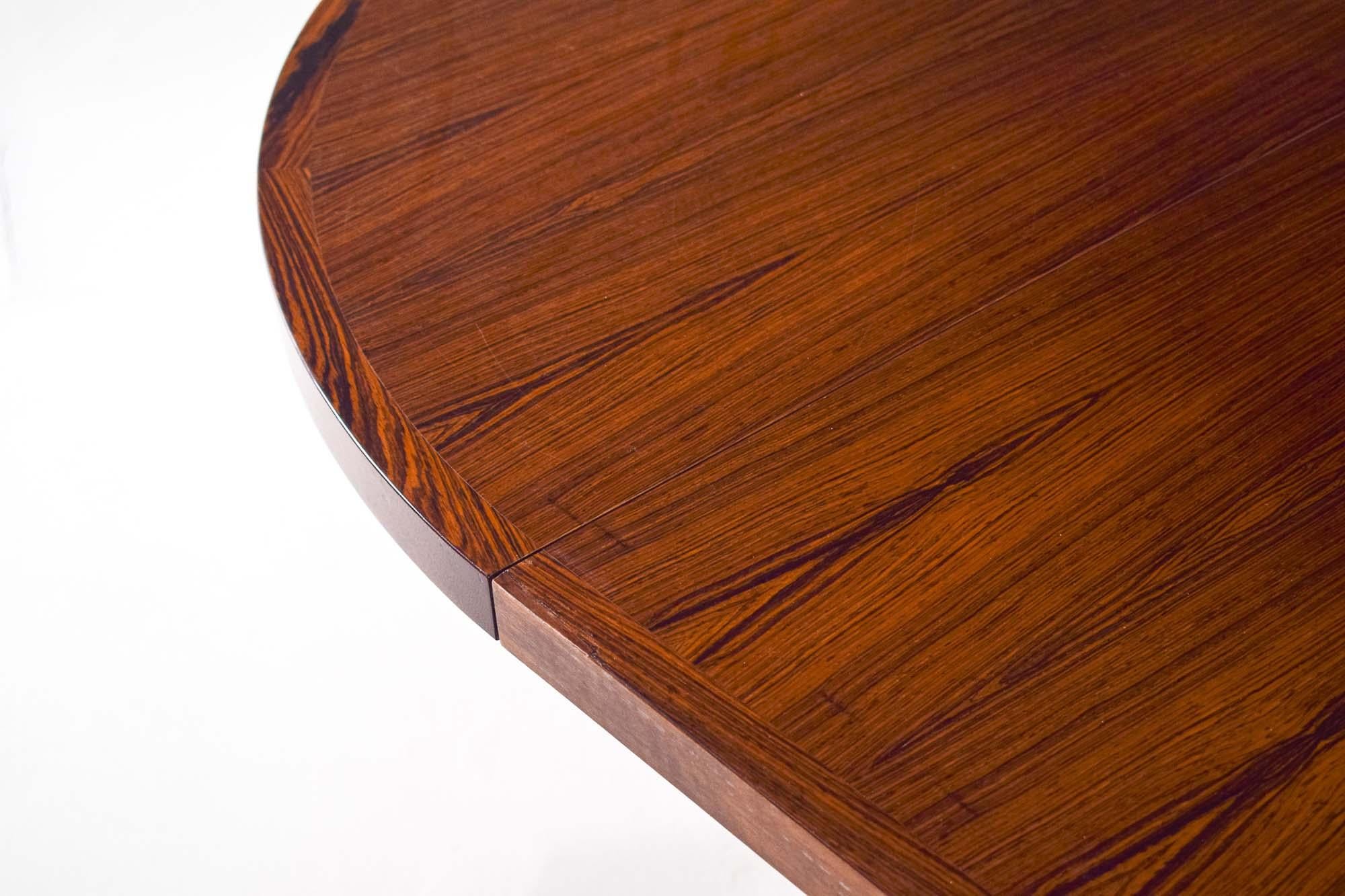 Mid-20th Century Mid-Century Modern Scandinavian Rosewood Pedestal Dining Table For Sale