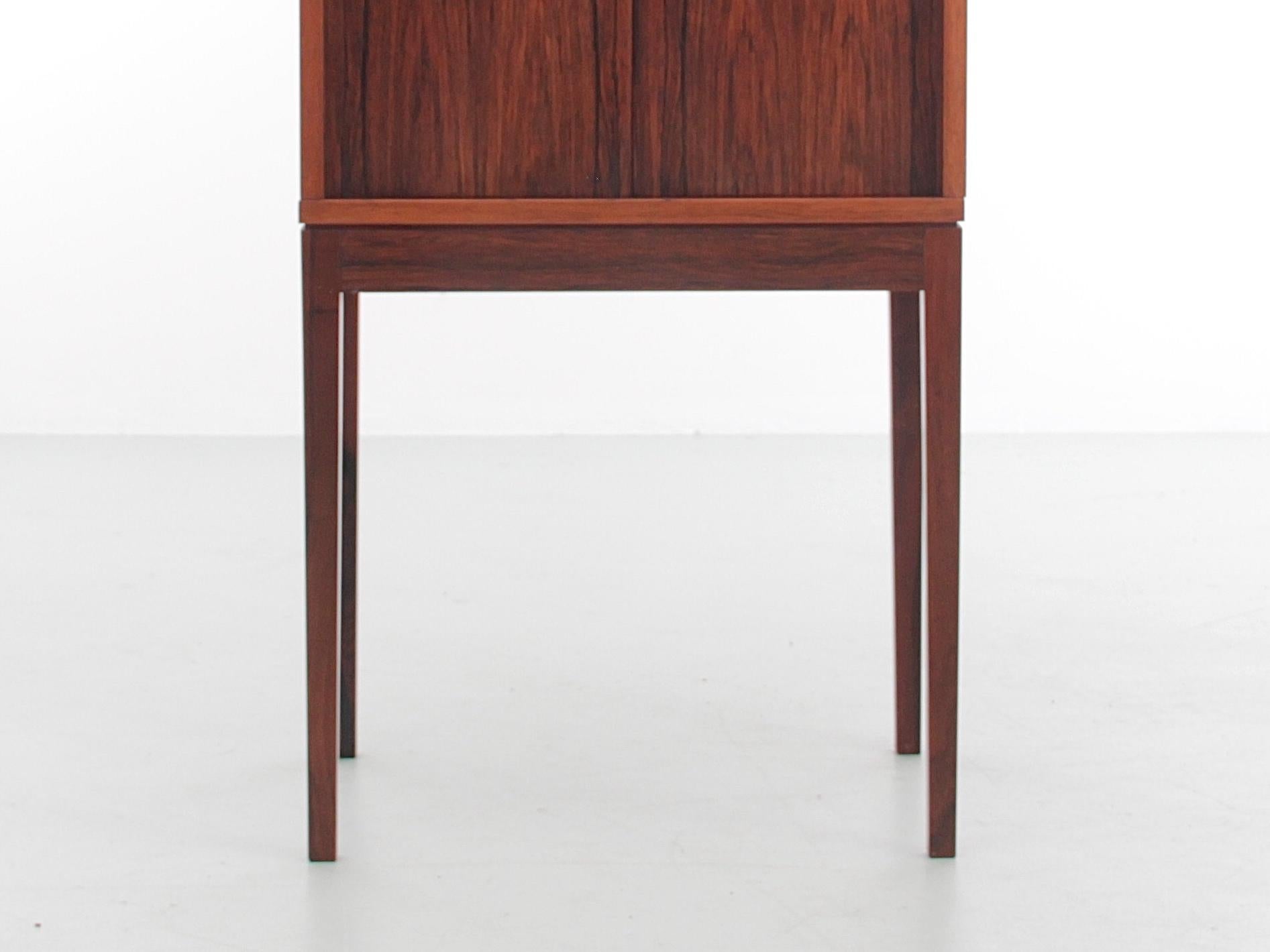 Mid-Century Modern Scandinavian Rosewood Pipe Cabinet by Ole Wansher 2