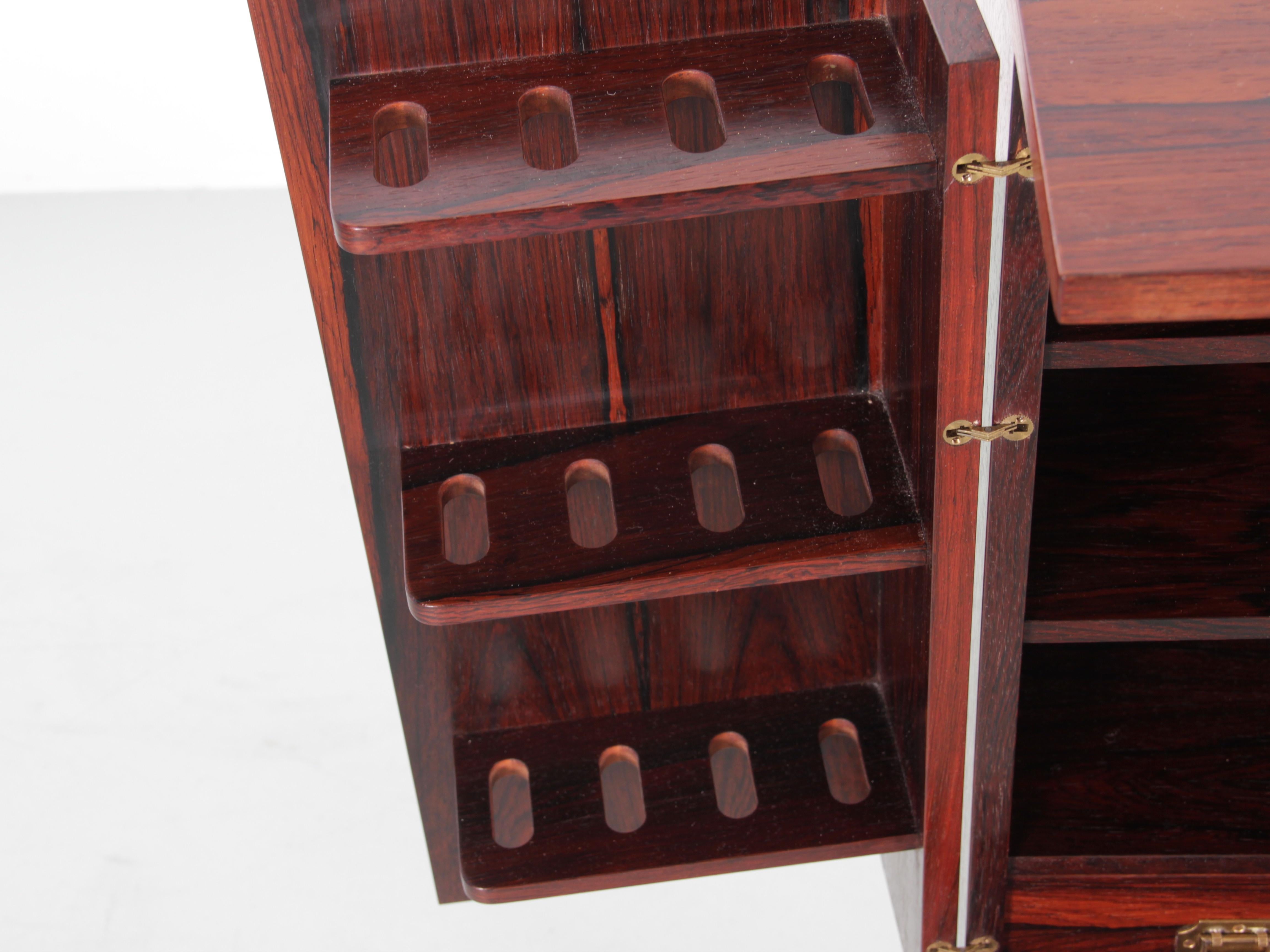 Mid-Century Modern Scandinavian Rosewood Pipe Cabinet by Ole Wansher 3