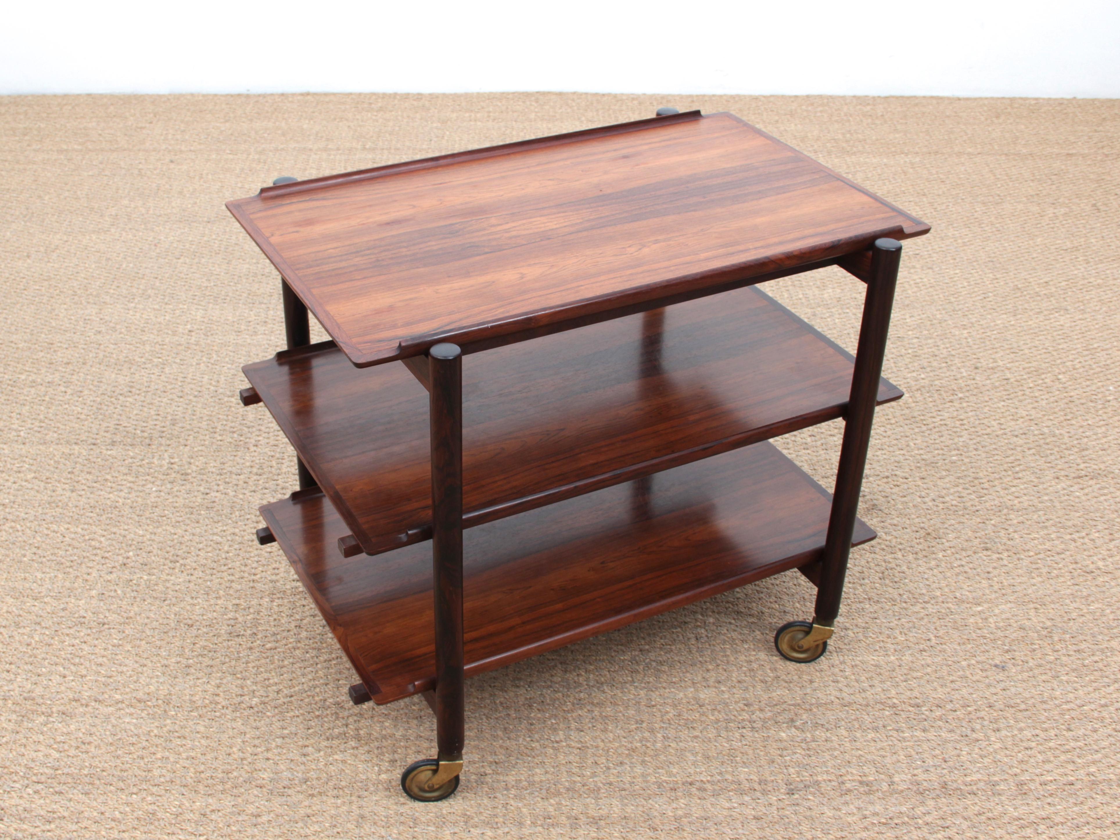 Mid-20th Century Mid-Century Modern Scandinavian Rosewood Trolley For Sale