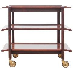 Vintage Mid-Century Modern Scandinavian Rosewood Trolley