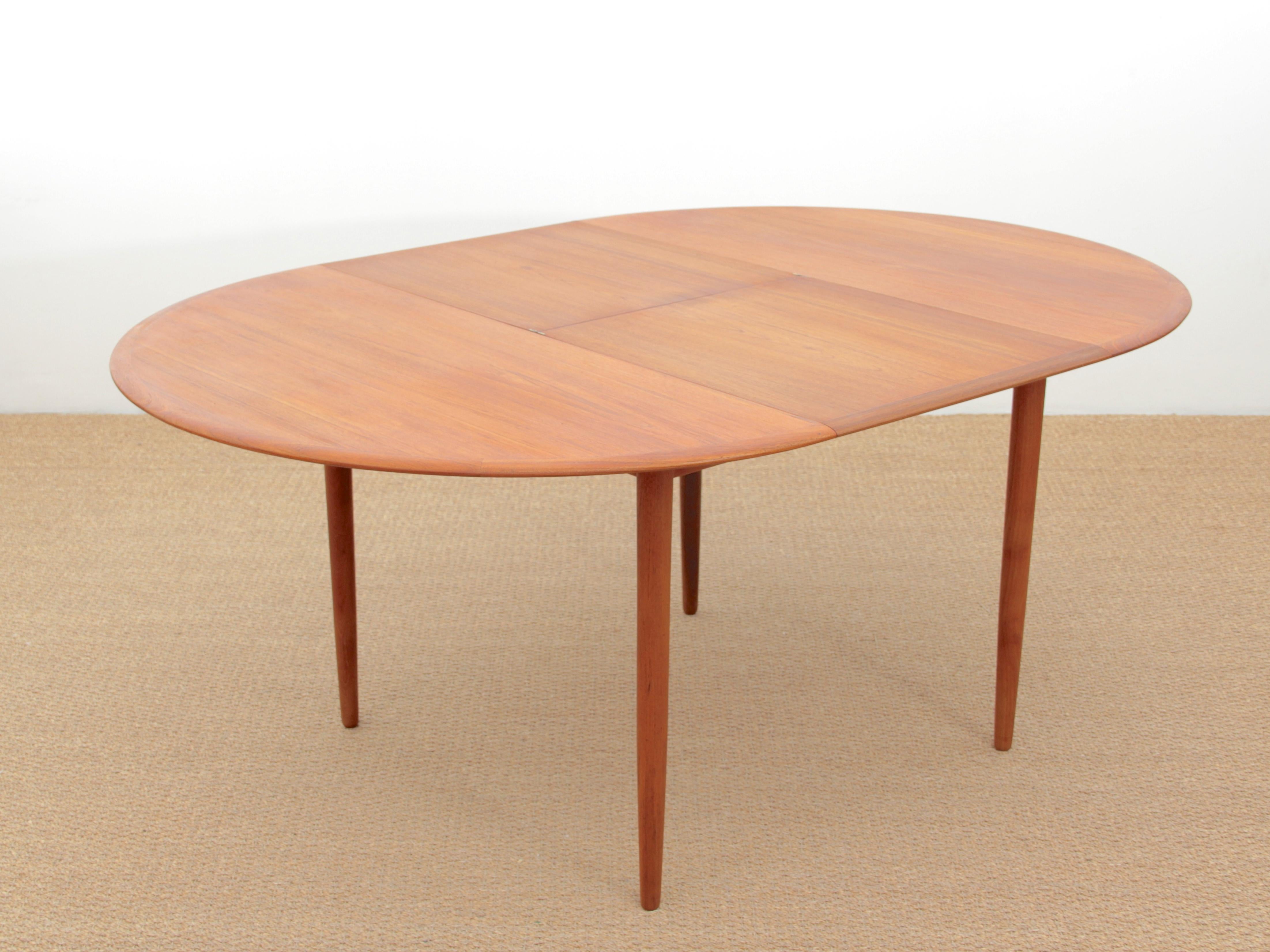 Mid-20th Century Mid-Century Modern Scandinavian Round Dining in Teak 4/8 Seats by Hovmand-Ols For Sale