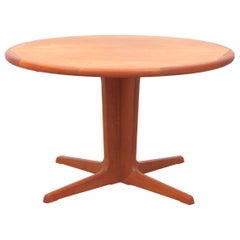 Table à manger ronde scandinave moderne du milieu du siècle en teck 6/10 places