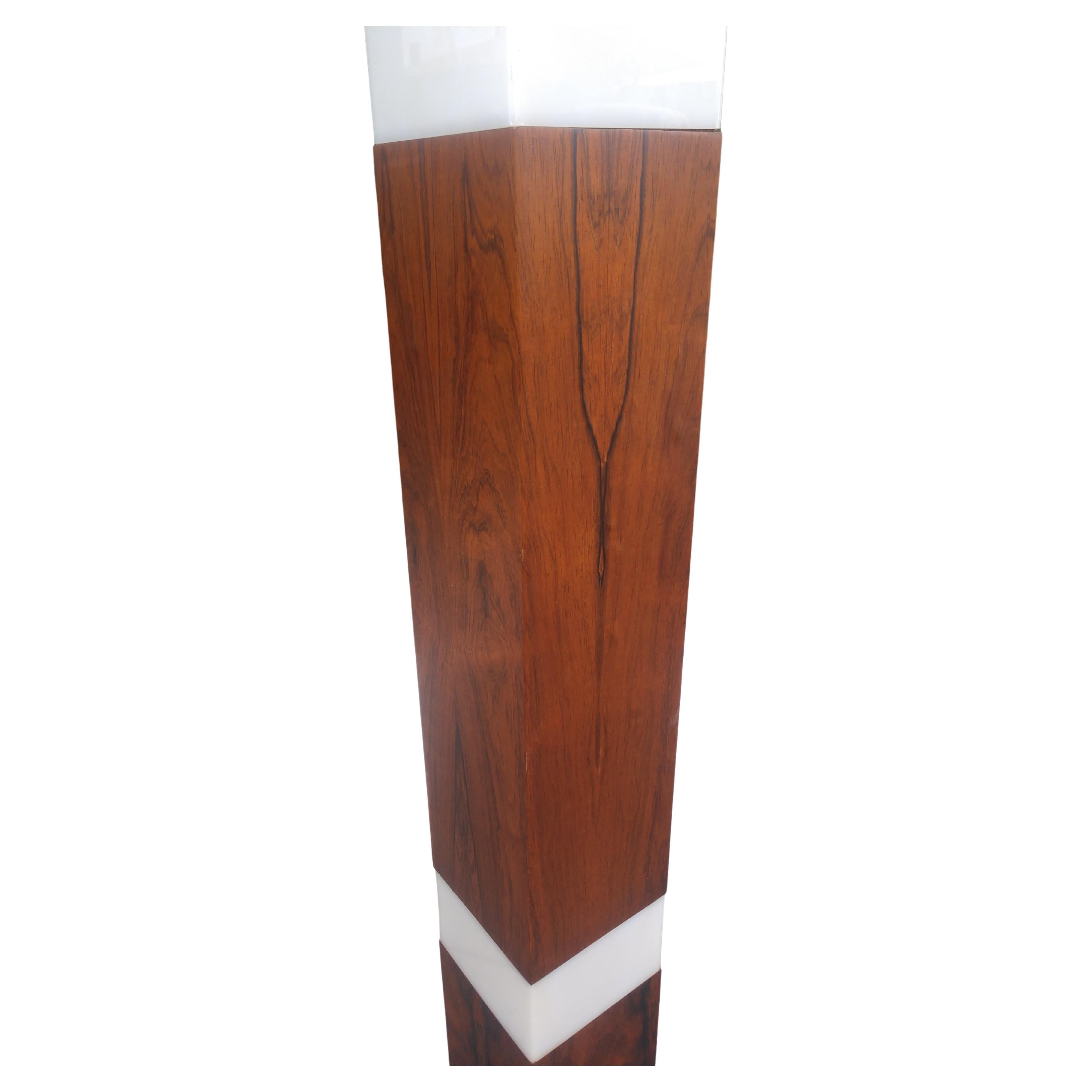 Danish Mid-Century Modern Scandinavian Sculptural Rosewood & Plexi Floor Lamp For Sale