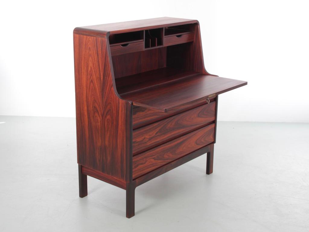 Mid-Century Modern scandinavian secretary in rosewood by Arne Wahl Iversen. For Sale 1
