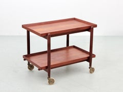 Mid-Century Modern Scandinavian Serving Cart in Teak by Poul Hundevad