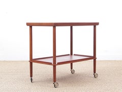 Mid-Century Modern Scandinavian Serving Cart in Teak