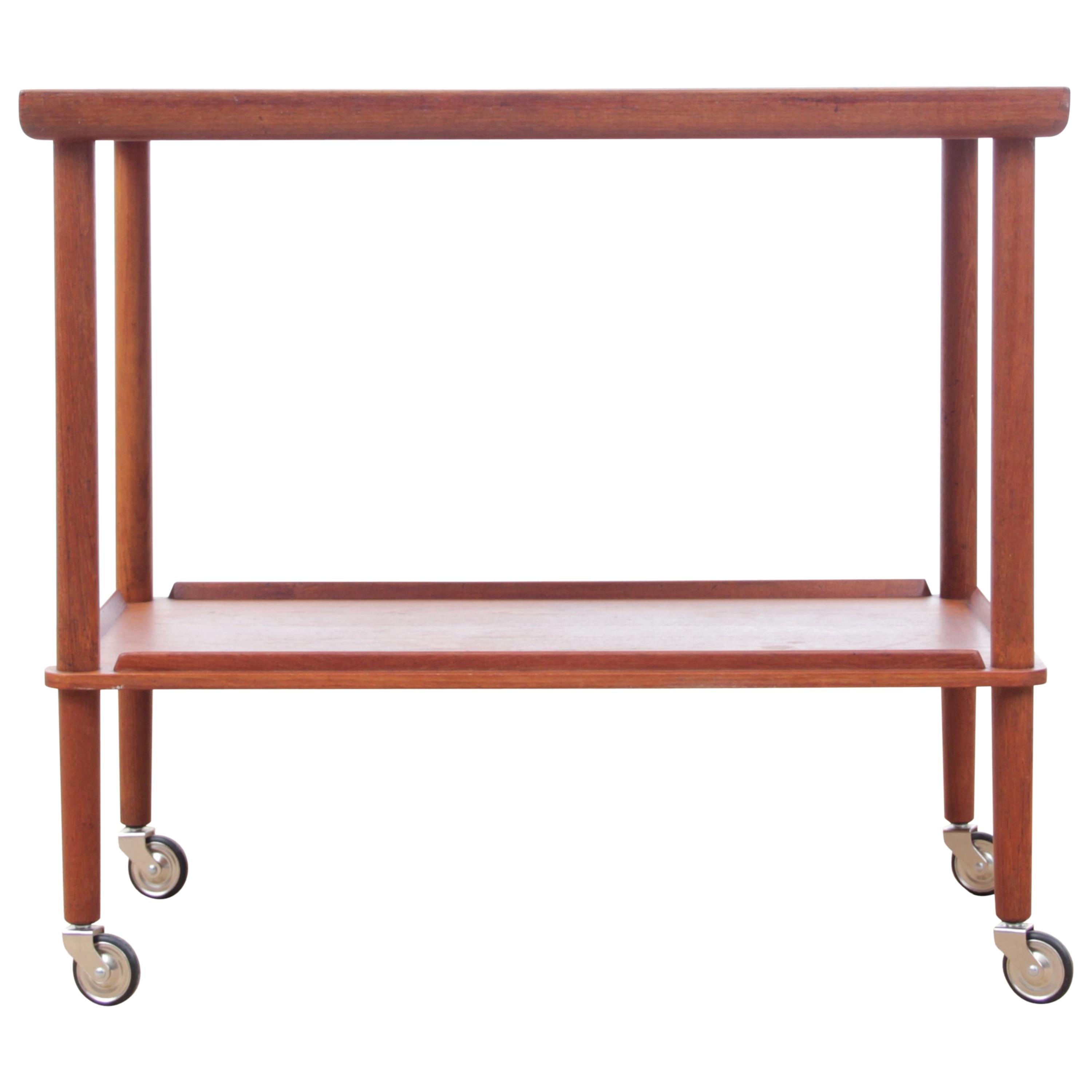 Mid-Century Modern Scandinavian Serving Cart in Teak