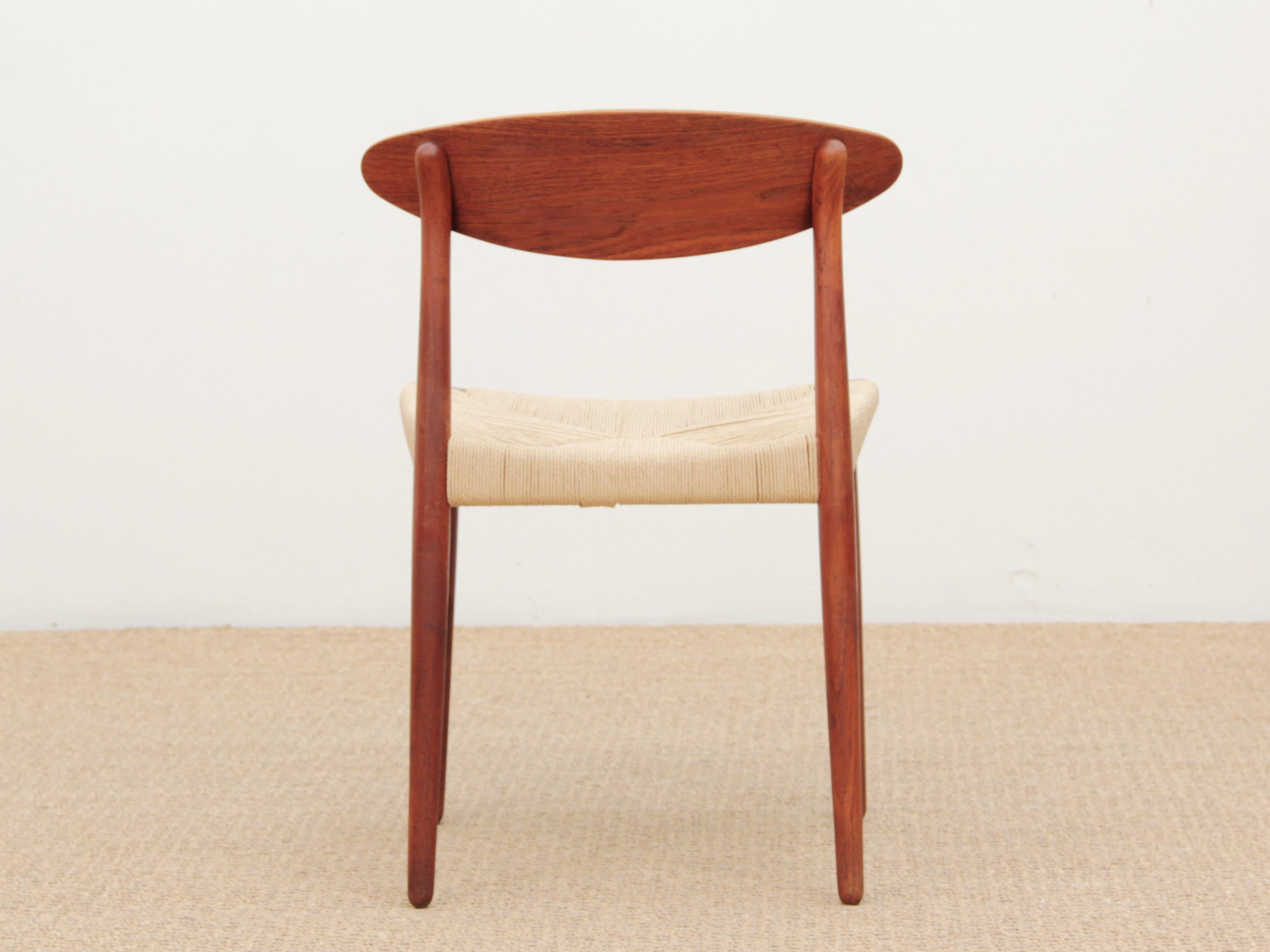 Milieu du XXe siècle Ensemble de 4 chaises scandinaves modernes du milieu du siècle dernier de Aksel Bender Madsen en vente