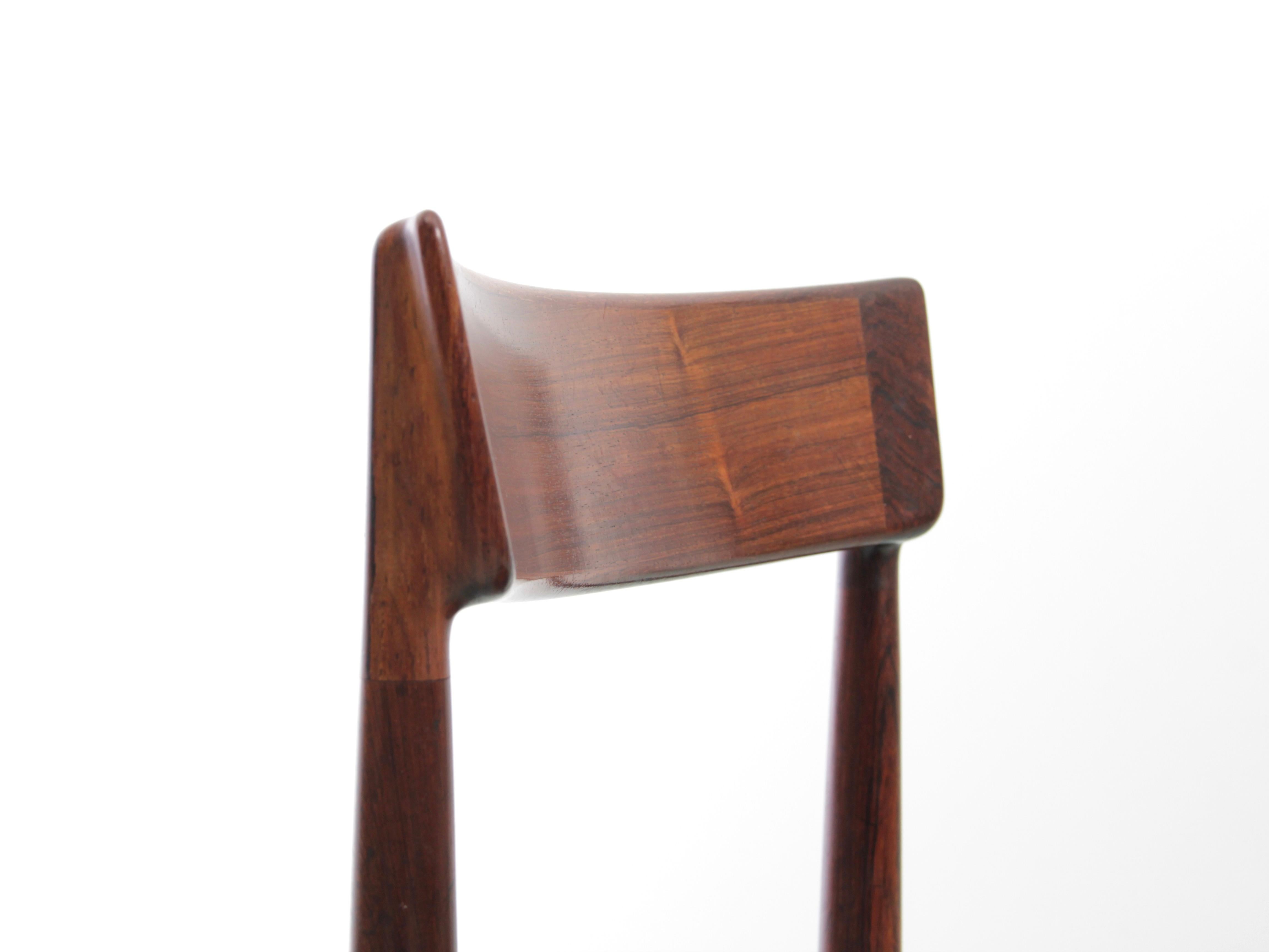 Mid-Century Modern Scandinavian Set of 4 Chairs in Teak, Harry Rosengren Hansen For Sale 6