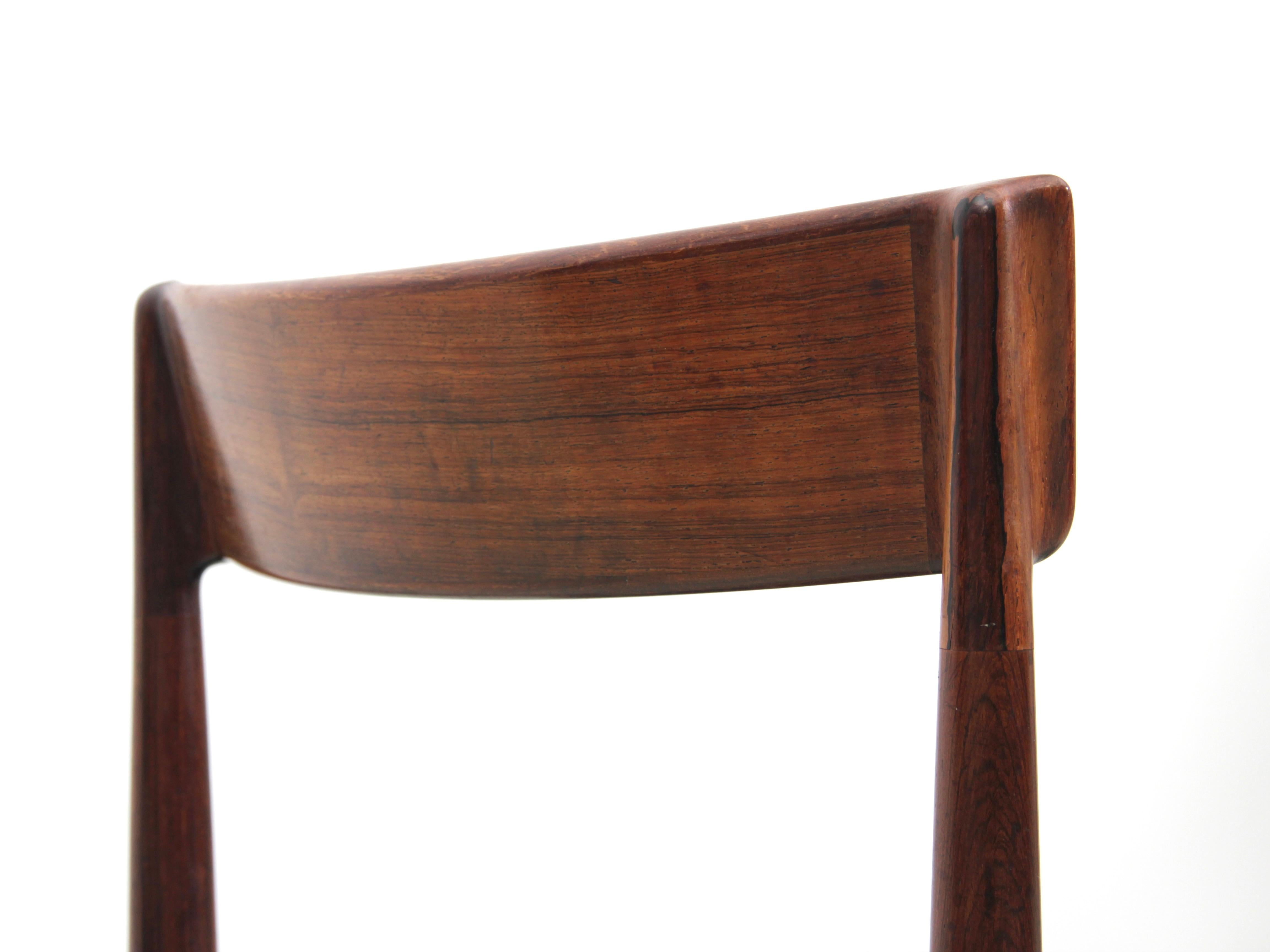 Mid-Century Modern Scandinavian Set of 4 Chairs in Teak, Harry Rosengren Hansen For Sale 7