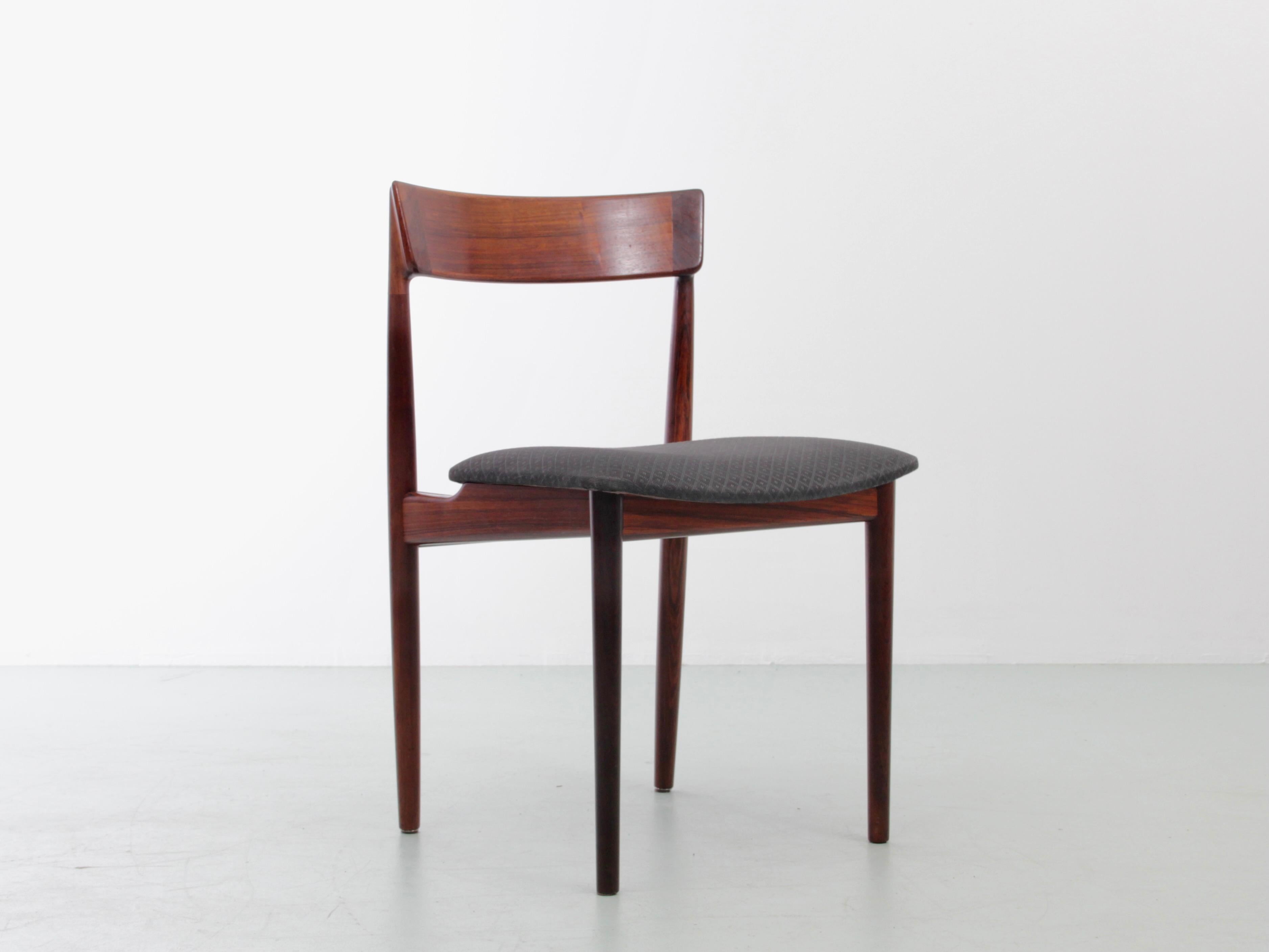 Mid-Century Modern Scandinavian Set of 4 Chairs in Teak, Harry Rosengren Hansen In Good Condition For Sale In Courbevoie, FR