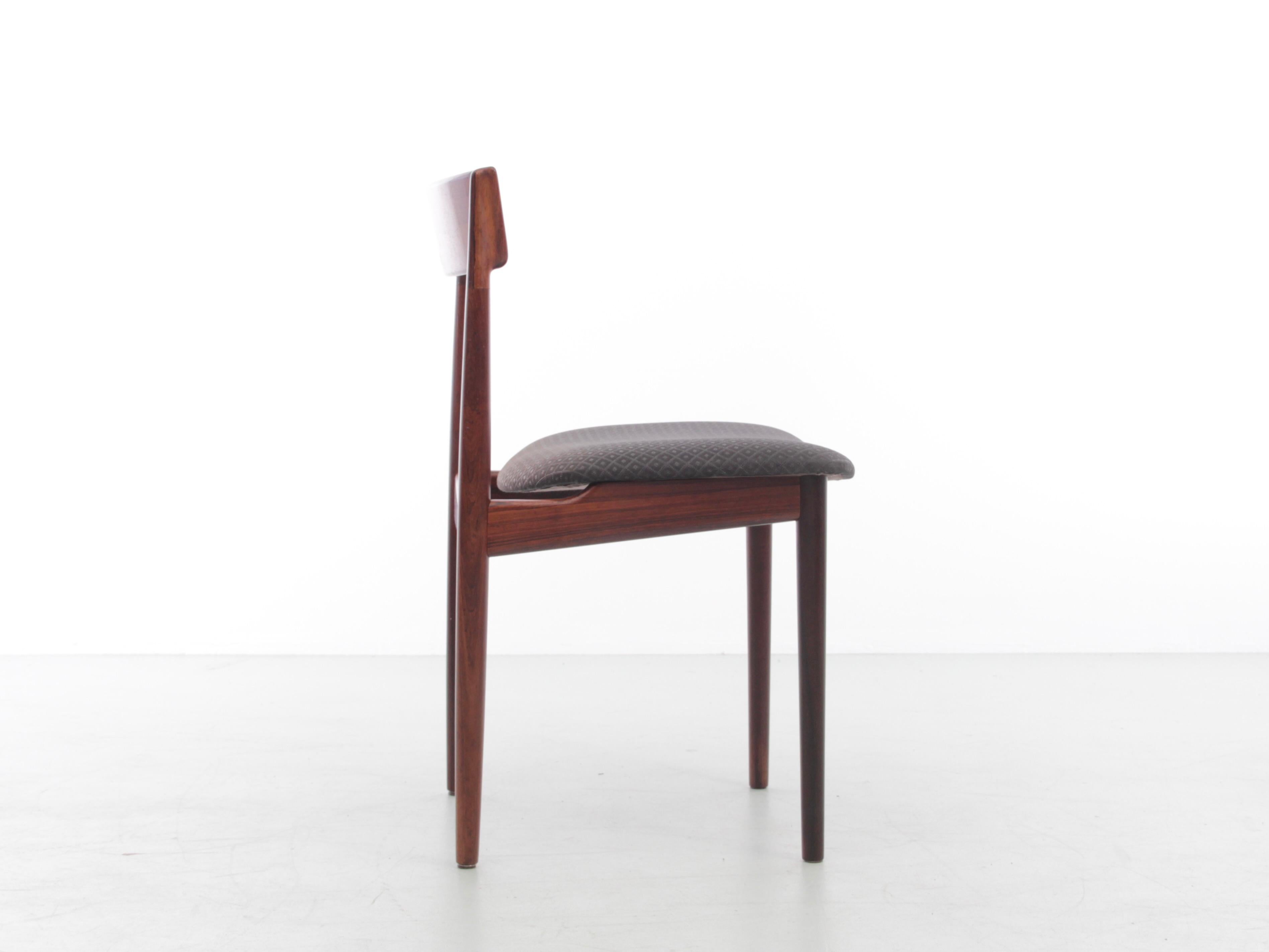 Ensemble scandinave moderne du milieu du siècle dernier de 4 chaises en teck, Harry Rosengren Hansen Bon état - En vente à Courbevoie, FR