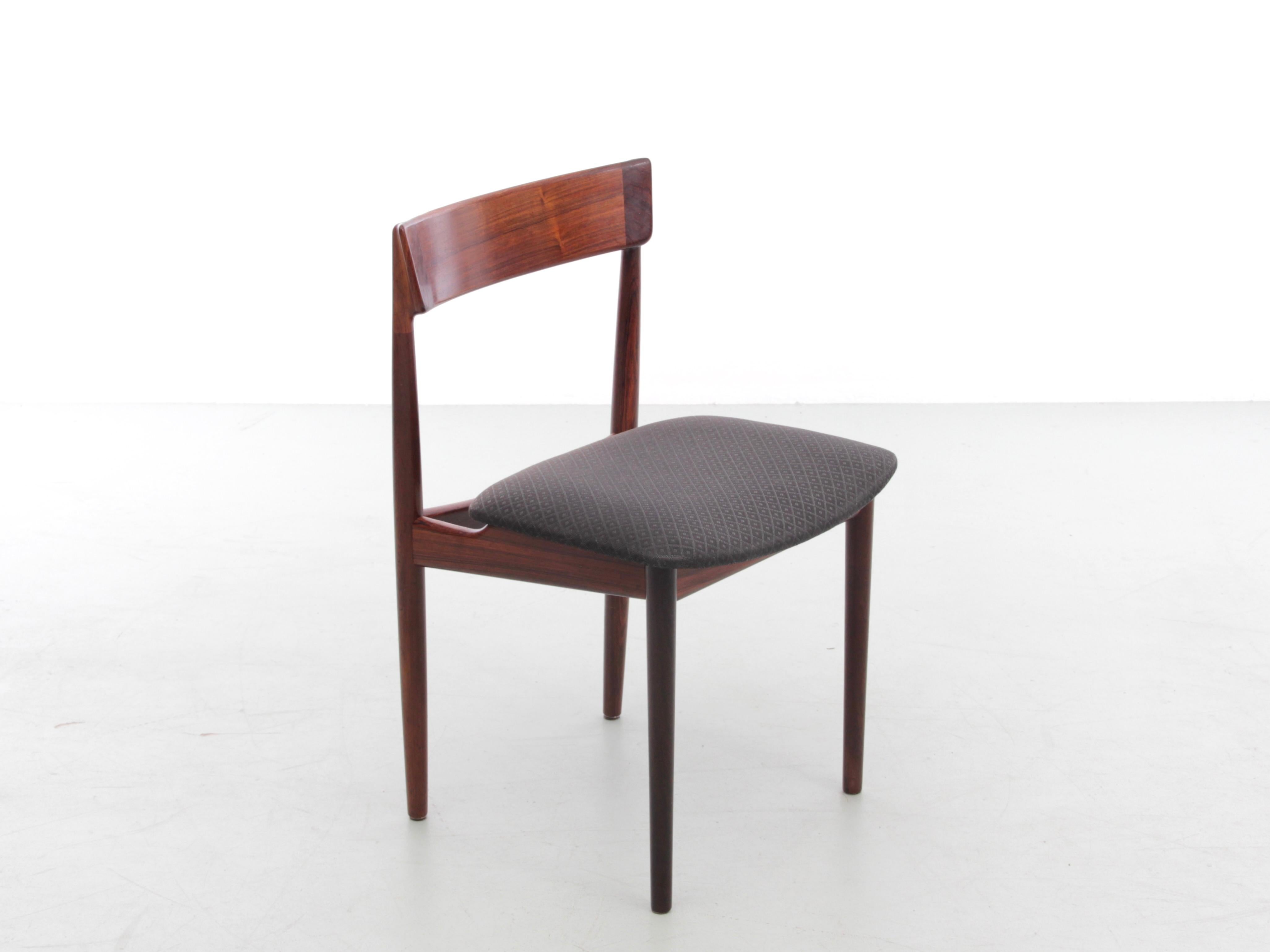 Mid-Century Modern Scandinavian Set of 4 Chairs in Teak, Harry Rosengren Hansen For Sale 1