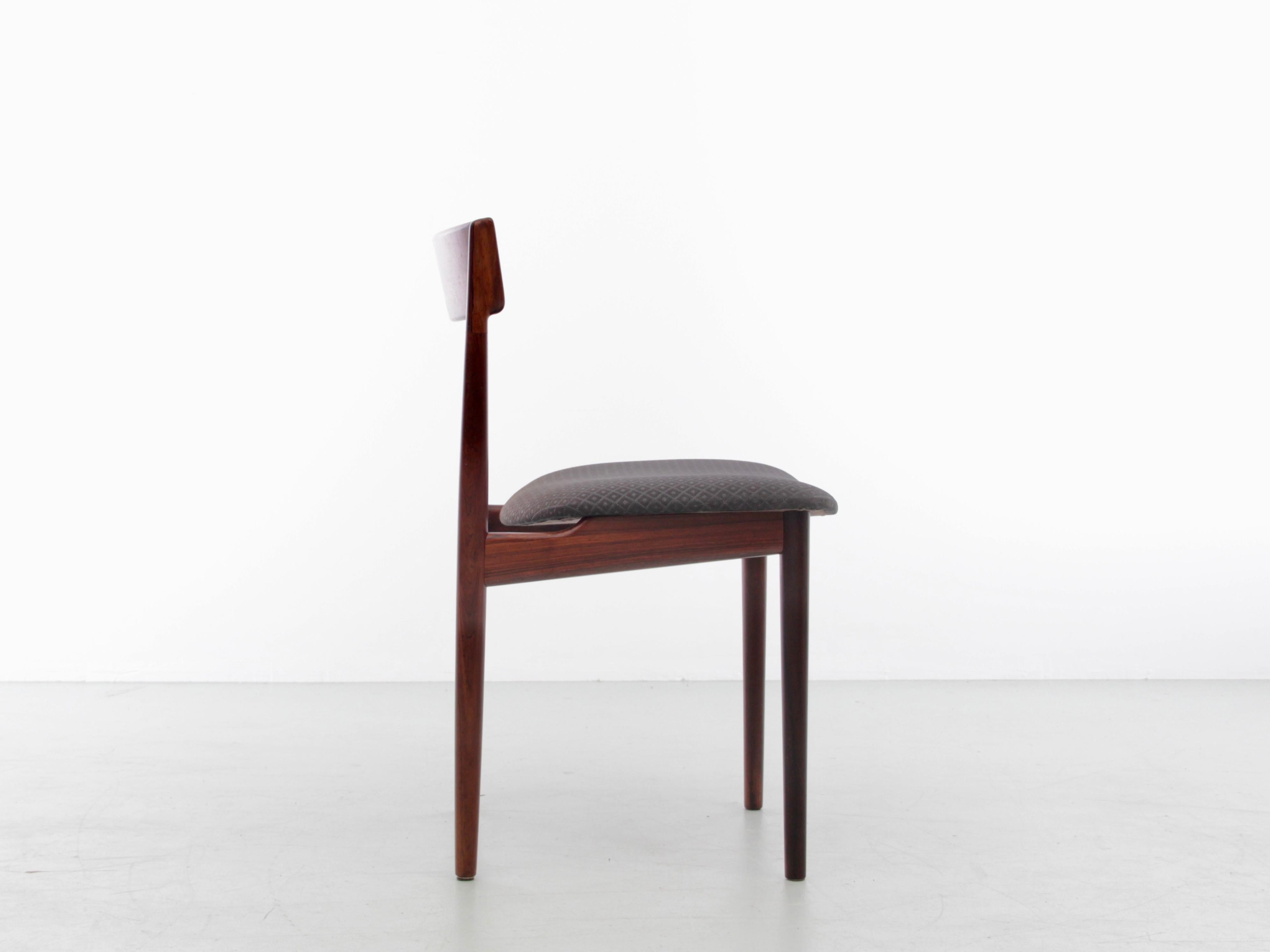 Mid-Century Modern Scandinavian Set of 4 Chairs in Teak, Harry Rosengren Hansen For Sale 2