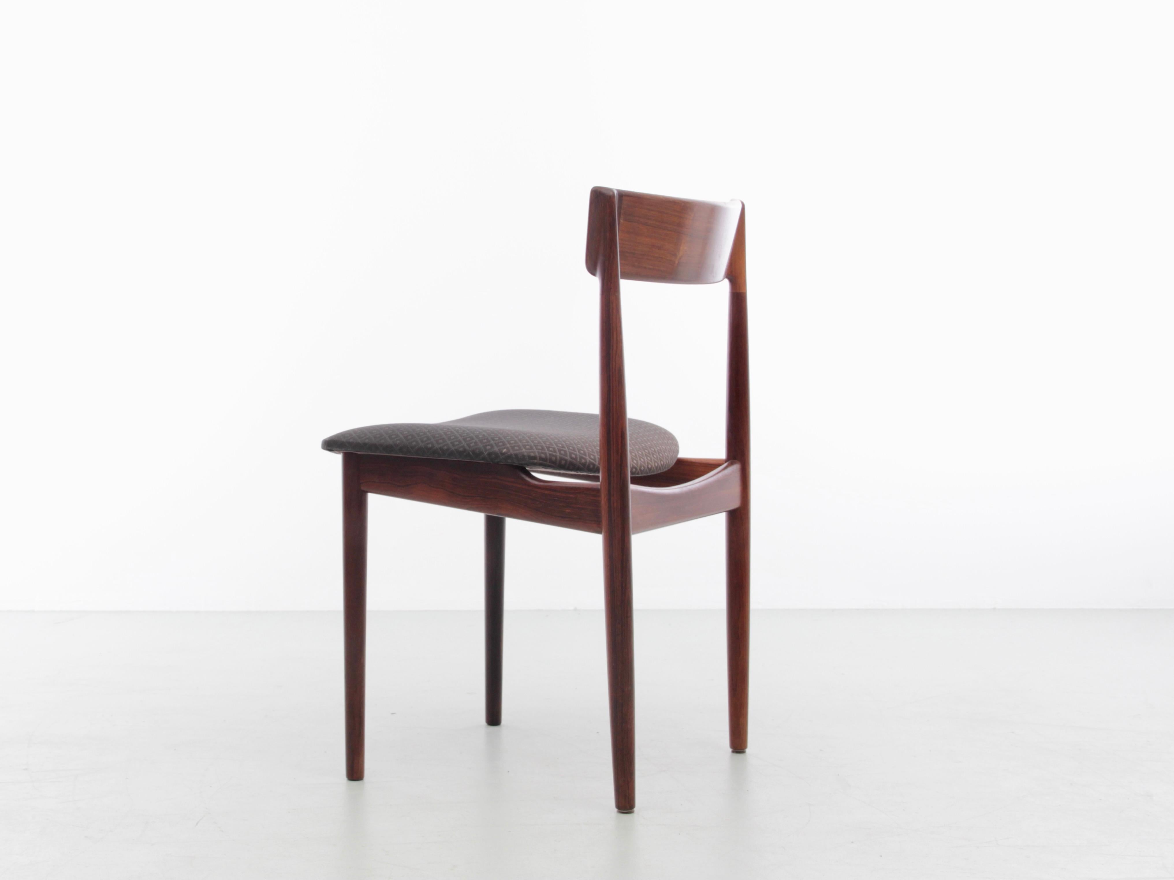 Ensemble scandinave moderne du milieu du siècle dernier de 4 chaises en teck, Harry Rosengren Hansen en vente 1