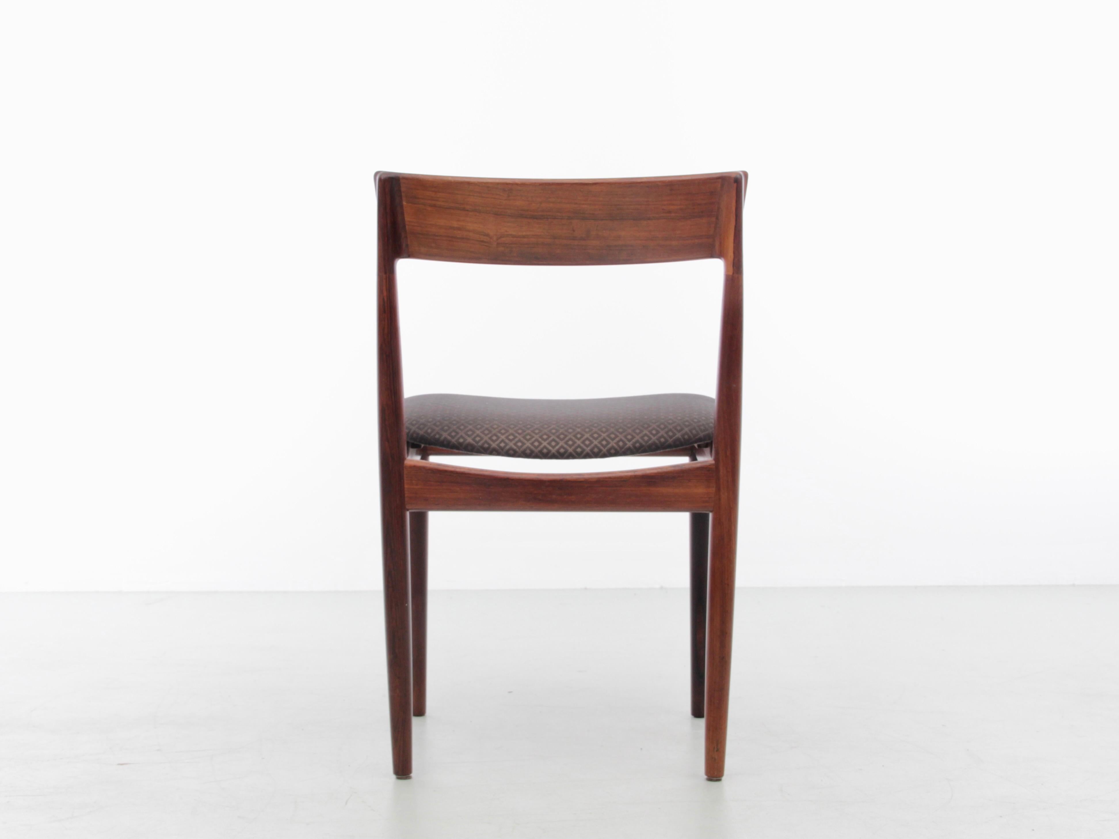 Mid-Century Modern Scandinavian Set of 4 Chairs in Teak, Harry Rosengren Hansen For Sale 4