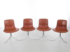 Mid-Century Modern scandinavian set of 4 chairs PK-9 by Poul Kjaerholm