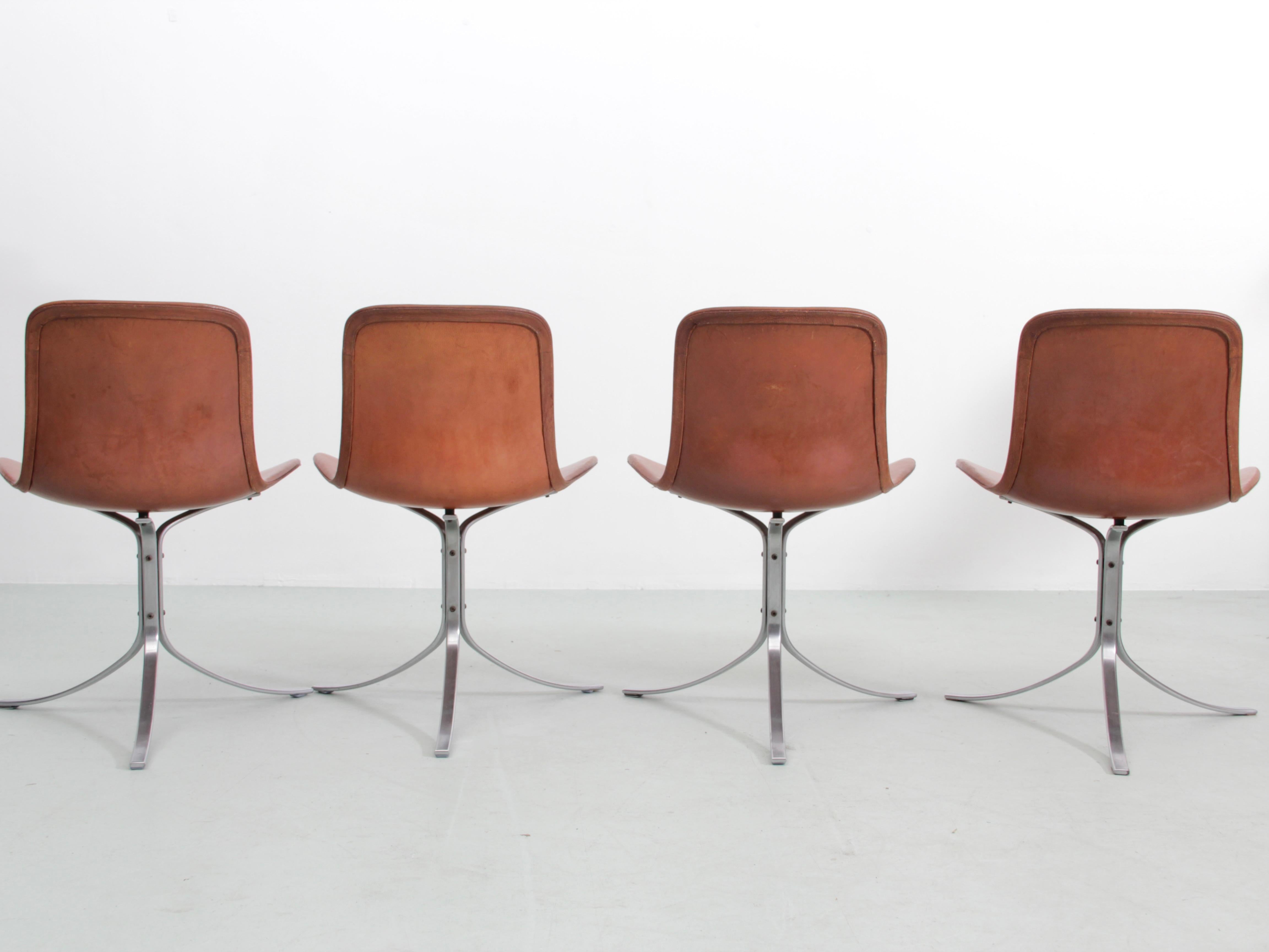 Set di 4 sedie PK-9 di Poul Kjaerholm, The Modern Scandinavian, metà secolo. In condizioni buone in vendita a Courbevoie, FR