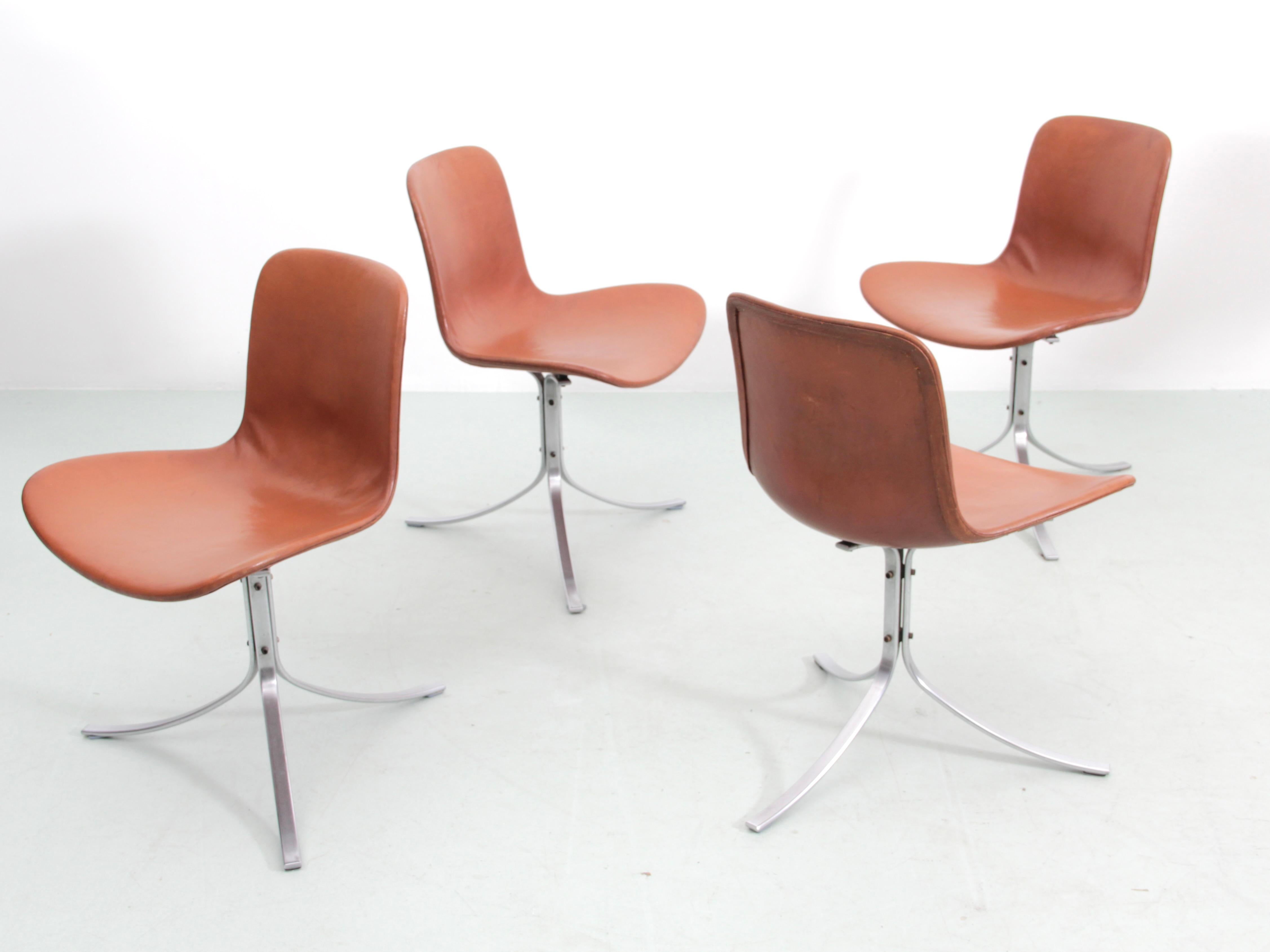 XX secolo Set di 4 sedie PK-9 di Poul Kjaerholm, The Modern Scandinavian, metà secolo. in vendita